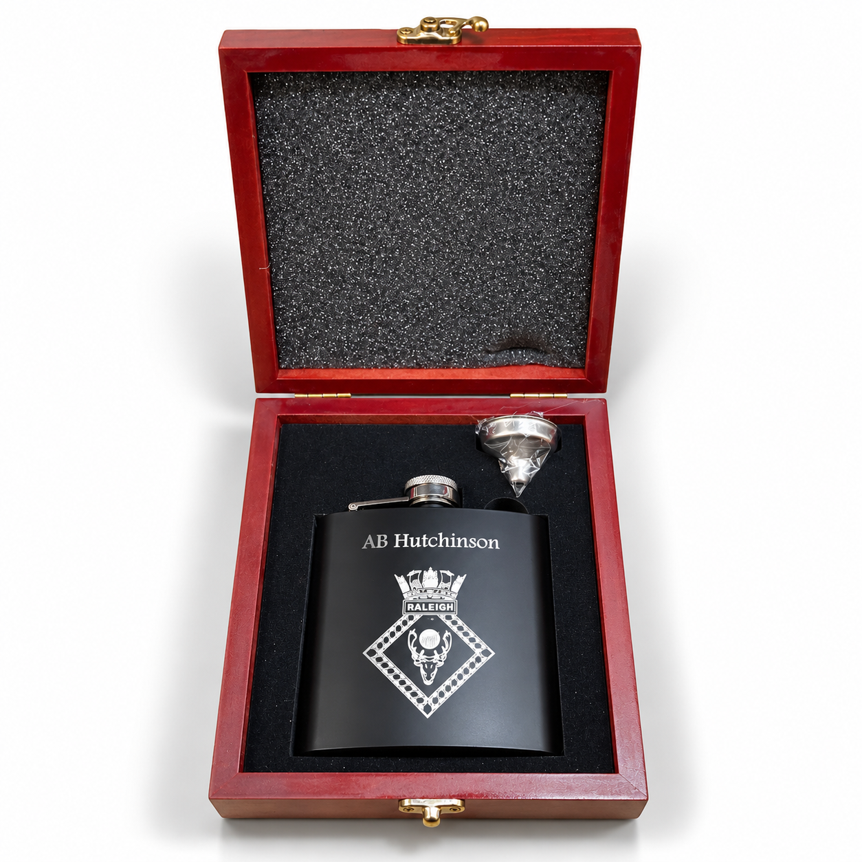 Hip Flask in Wooden Presentation Box
