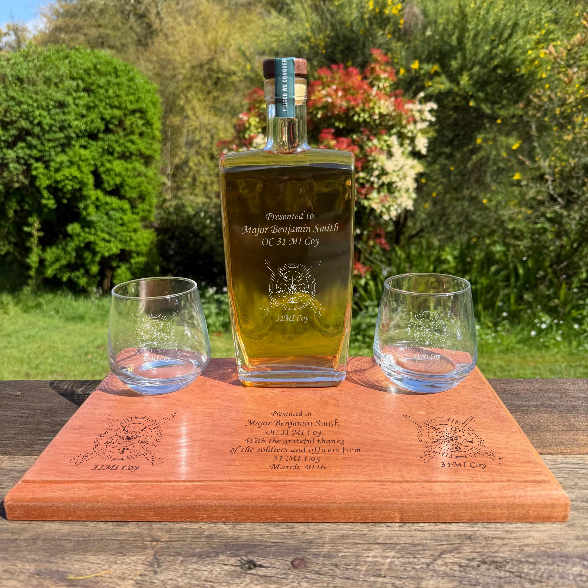 Engraved Commando Spirit Plinth Set