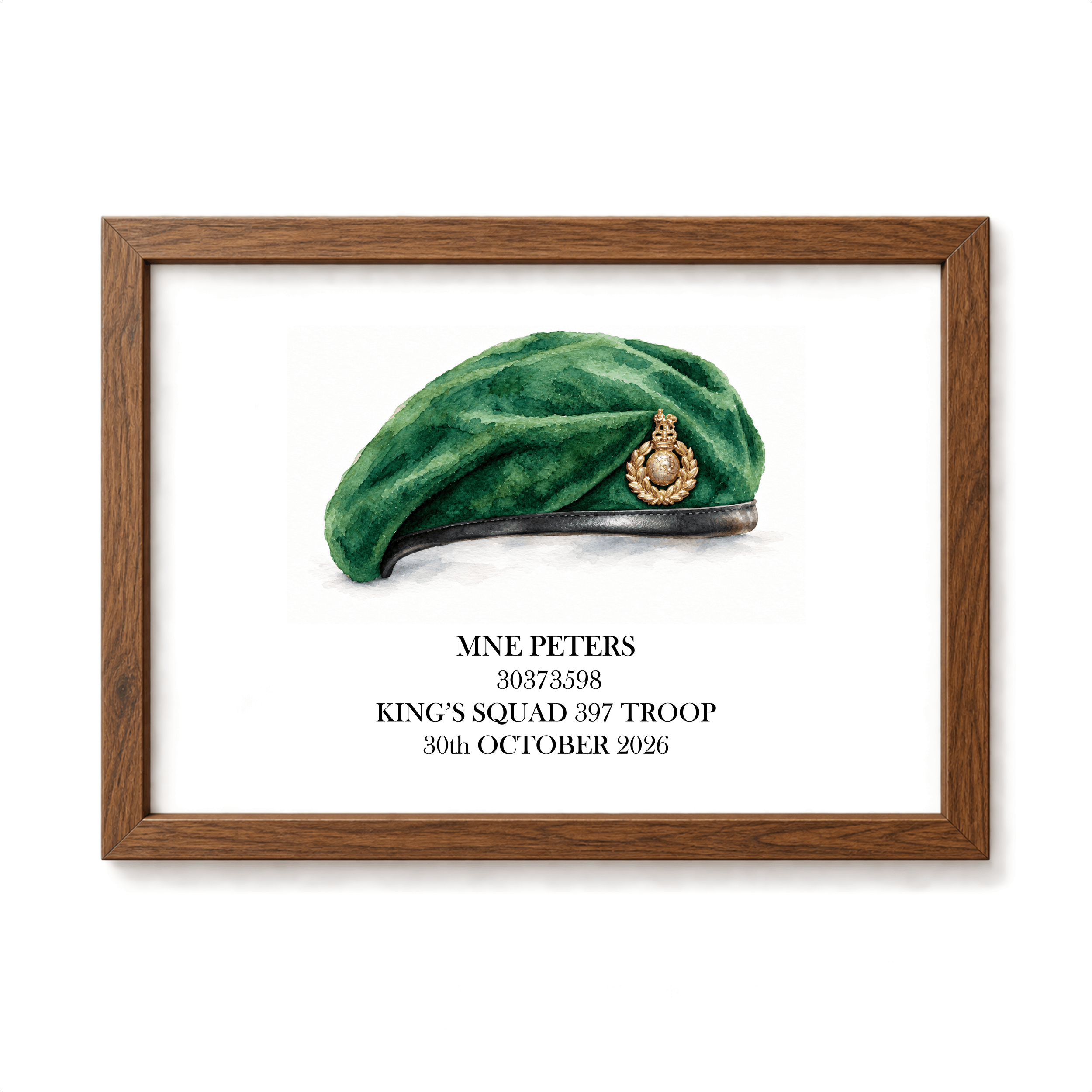 Royal Marines Kings Squad Watercolour Cap Print Digital Download.png