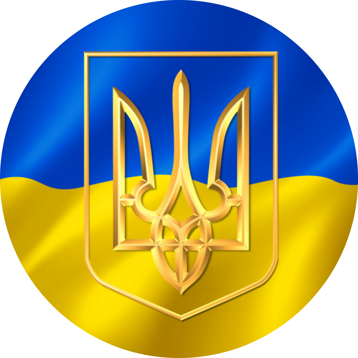 Ukrainian coat of arms over flag design