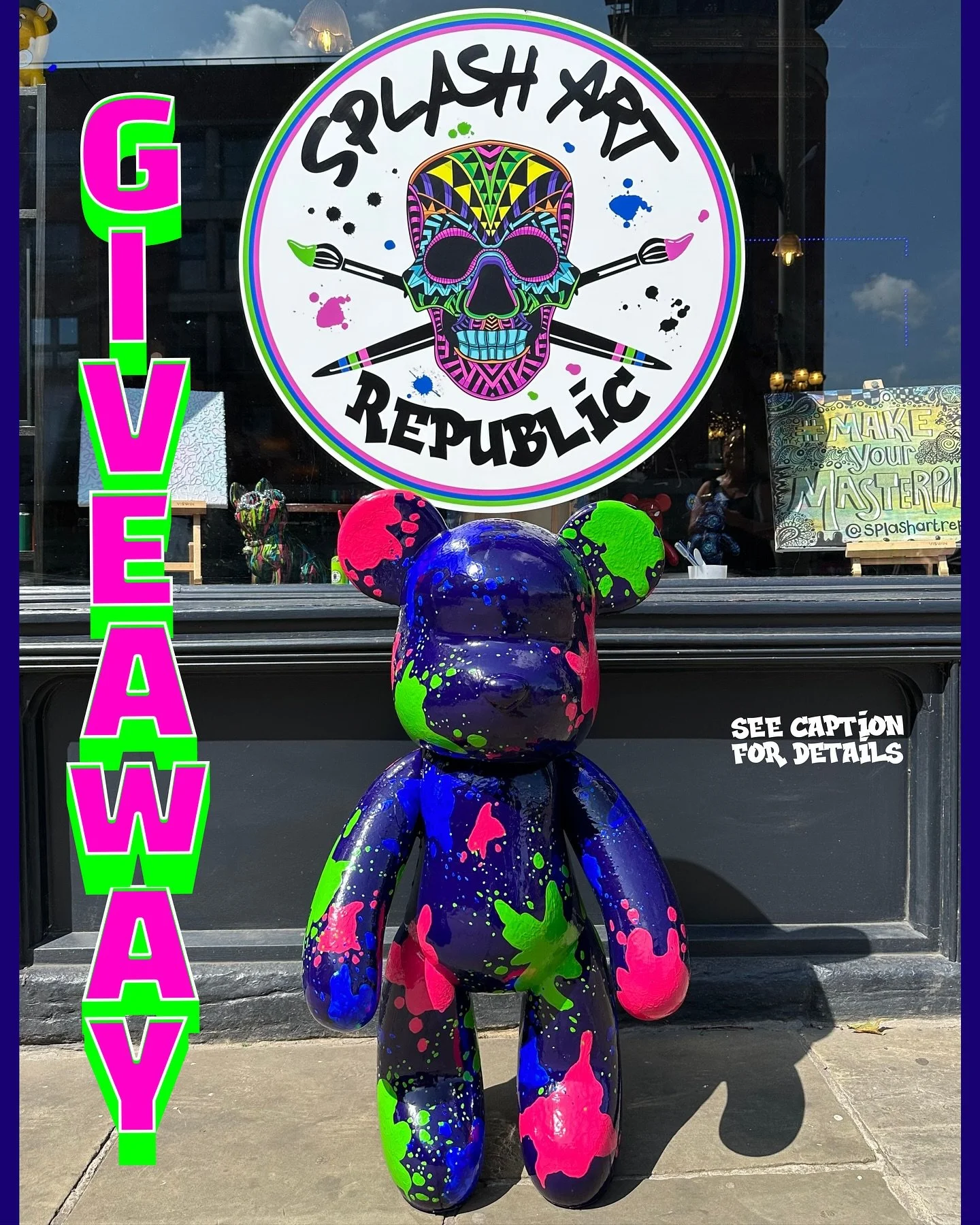 🥂 GIVEAWAY ALERT! 🎨

Drumroll, please&hellip; 🥁

It is with great excitement we present to you Big Splash Bear &ndash; the new, colourful mascot of Fletchergate x Splash Art Republic! Except&hellip; it&rsquo;s not a very good name for our mascot ?