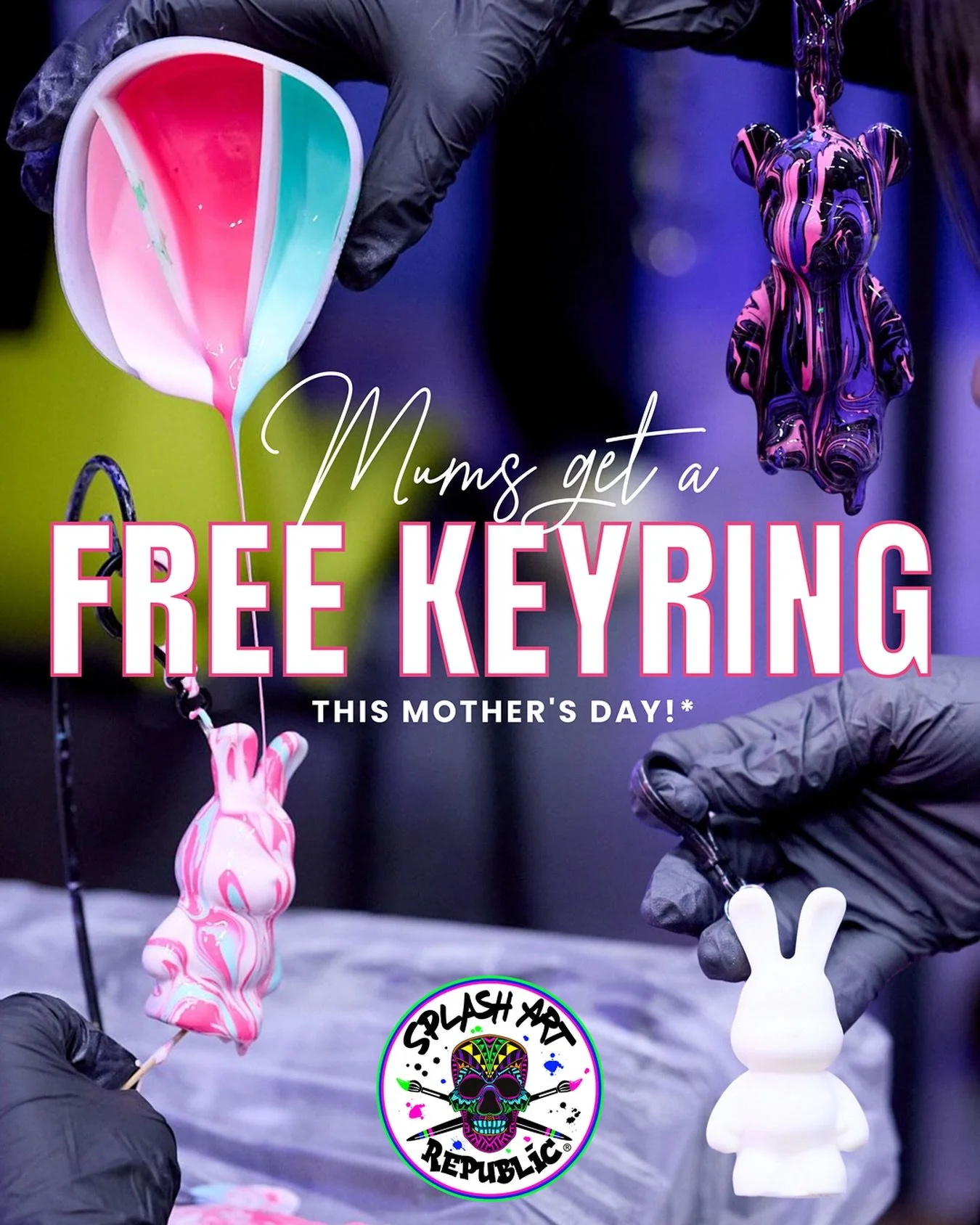 MUMS GET A FREE KEYRING!* 🎨🖌️🫟

On Sunday 15th March any mums who book in for a Pour Session at one of our venues will get a free keyring! Just let our staff team know 🥰

*Only valid for Pour Art bookings. Model availability may differ at differe