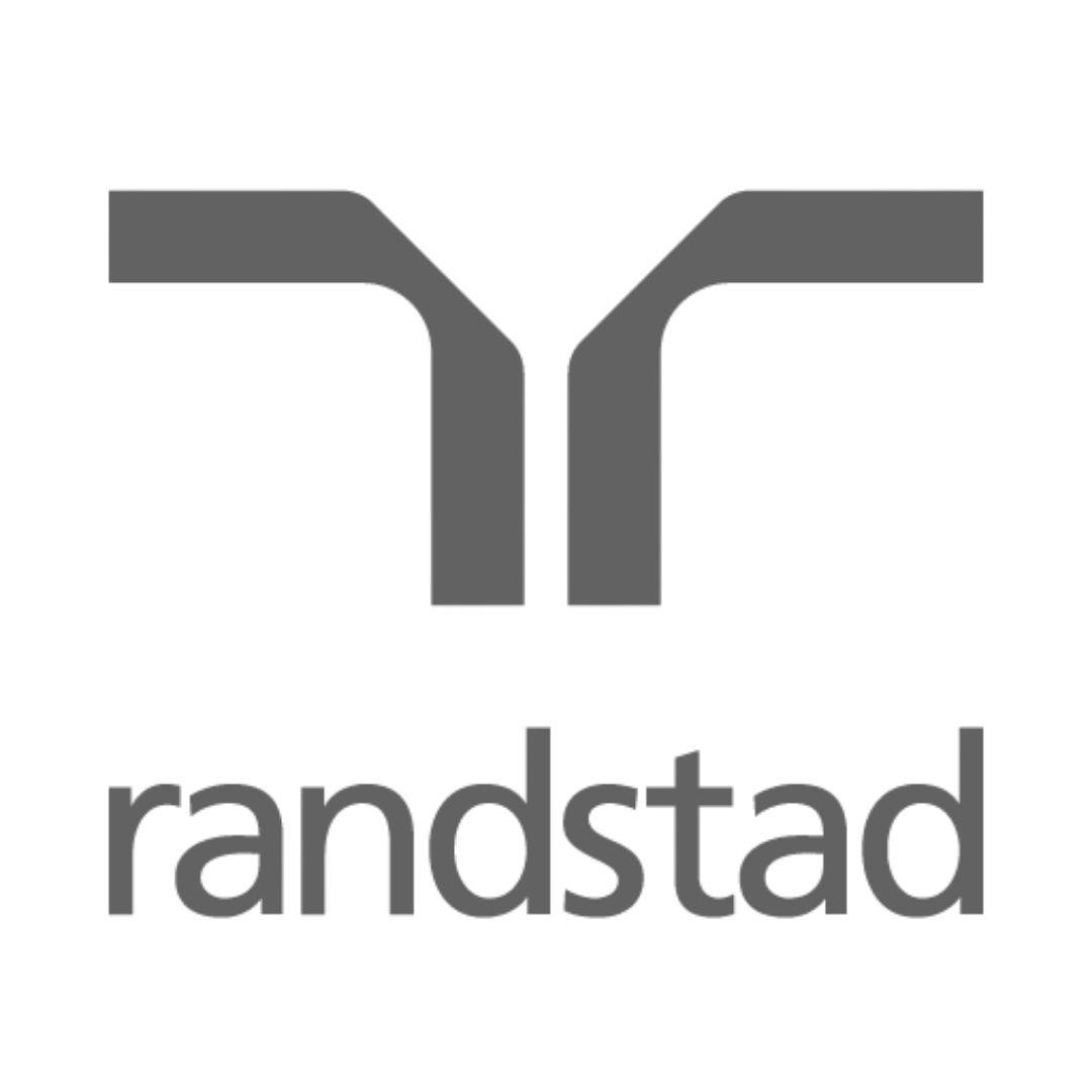 Gray stylized 'Y' shape above the word 'randstad' in lowercase letters.