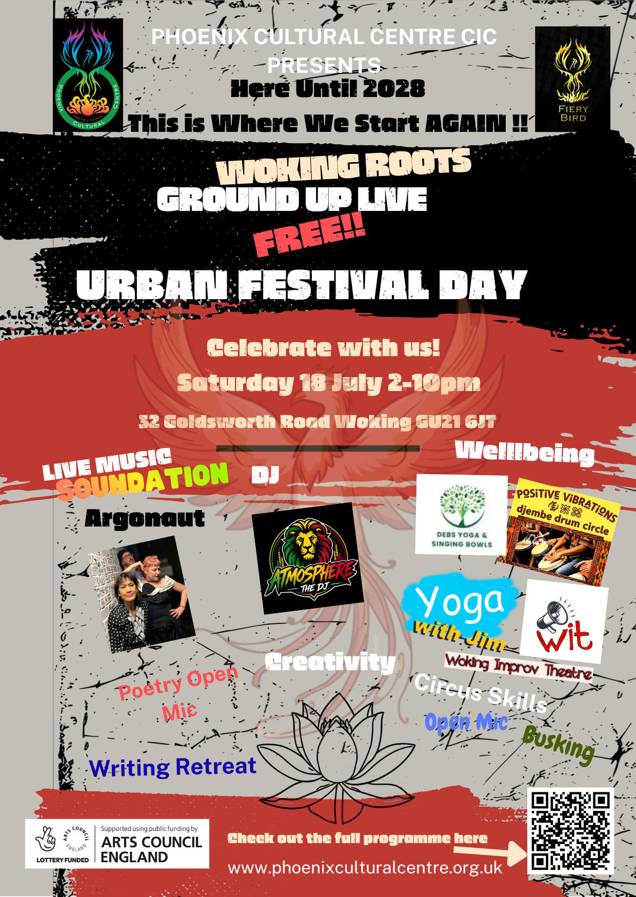 Woking’s Phoenix Cultural Centre Celebrates New Lease to 2028 with Free Urban Festival &amp; Open Day