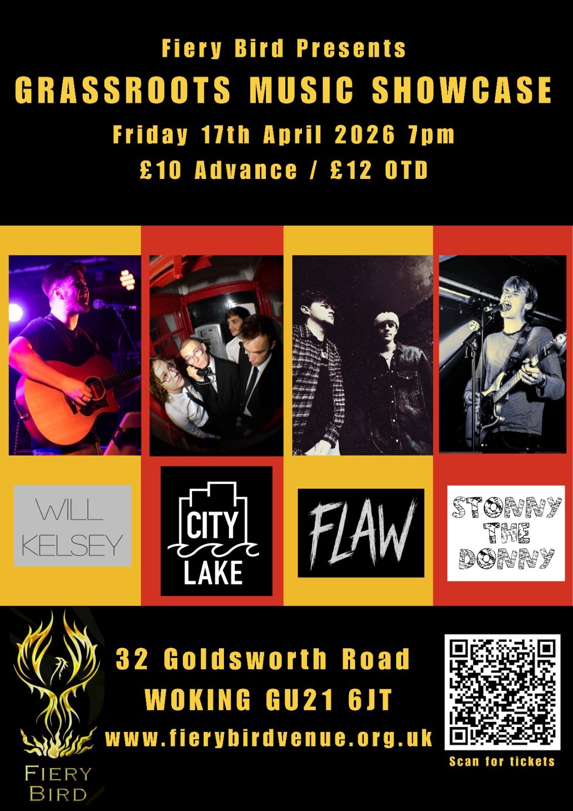 Grassroots Music Showcase: City Lake + Stonnythedonny + Flaw + Will Kelsey | 17 April