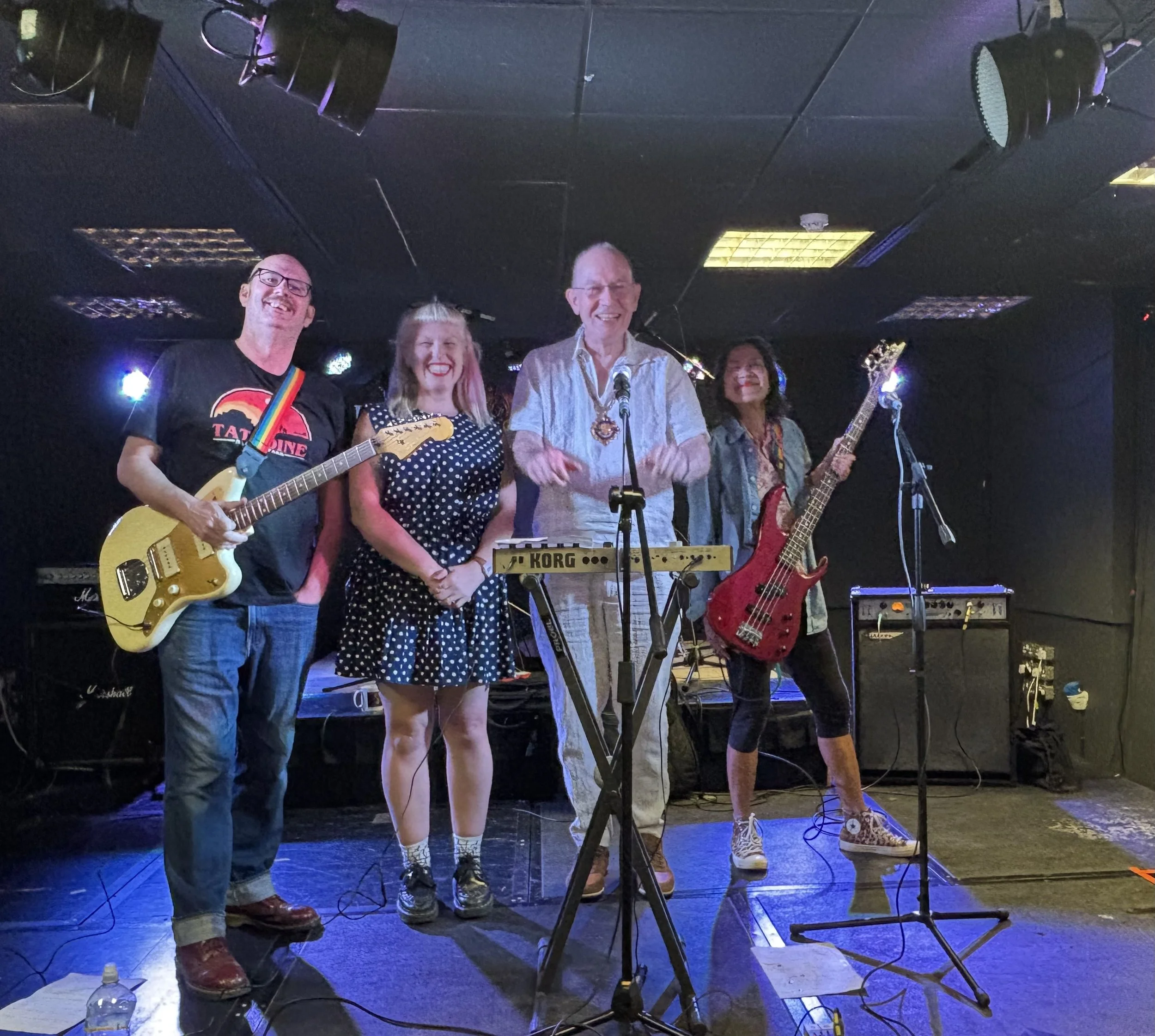 Woking Mayor Rob Leach with Argonaut Band at Woking's Fiery Bird Venue Urban Day Festival