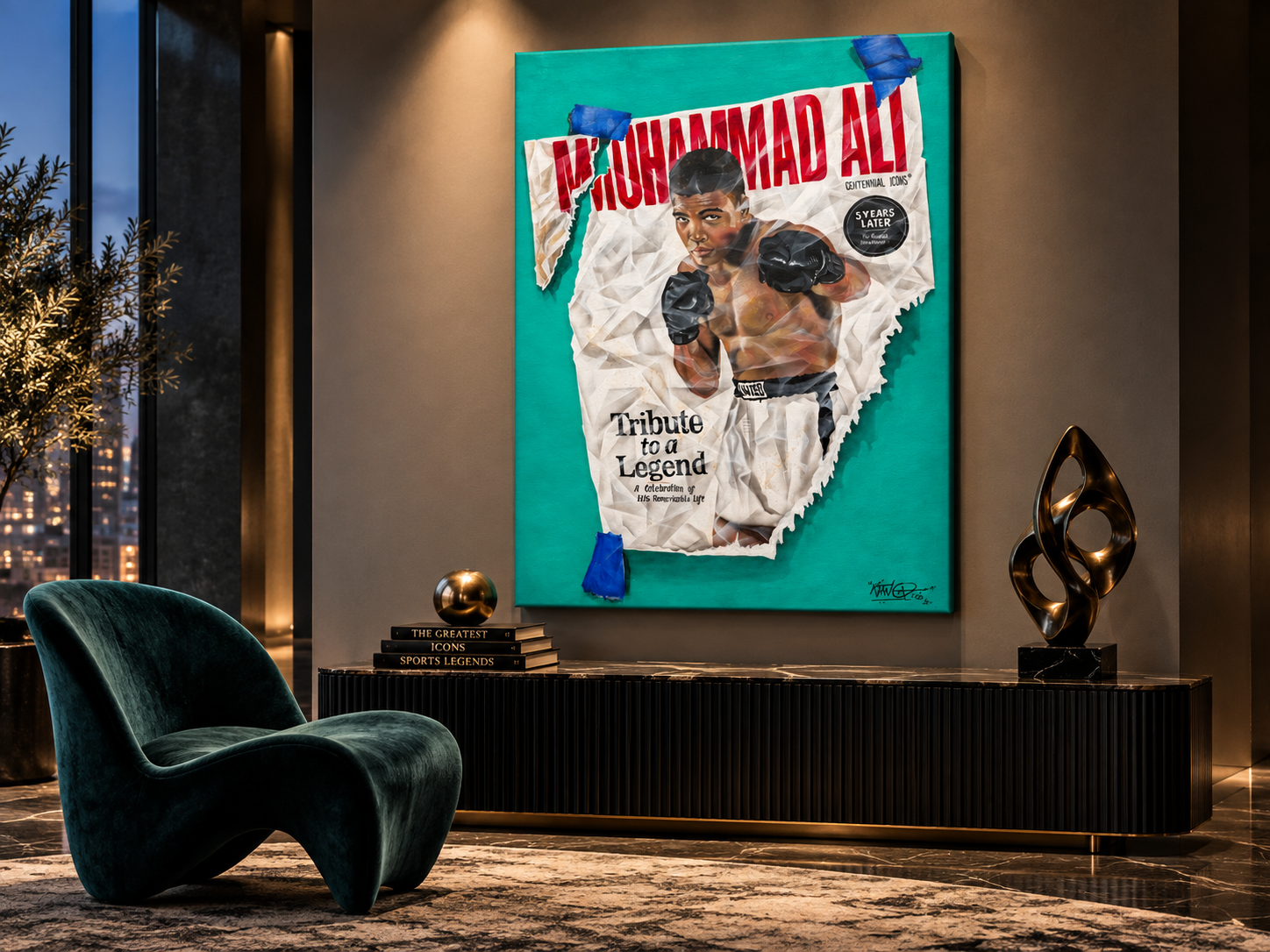 Muhammad Ali Original Painting 60x70 in