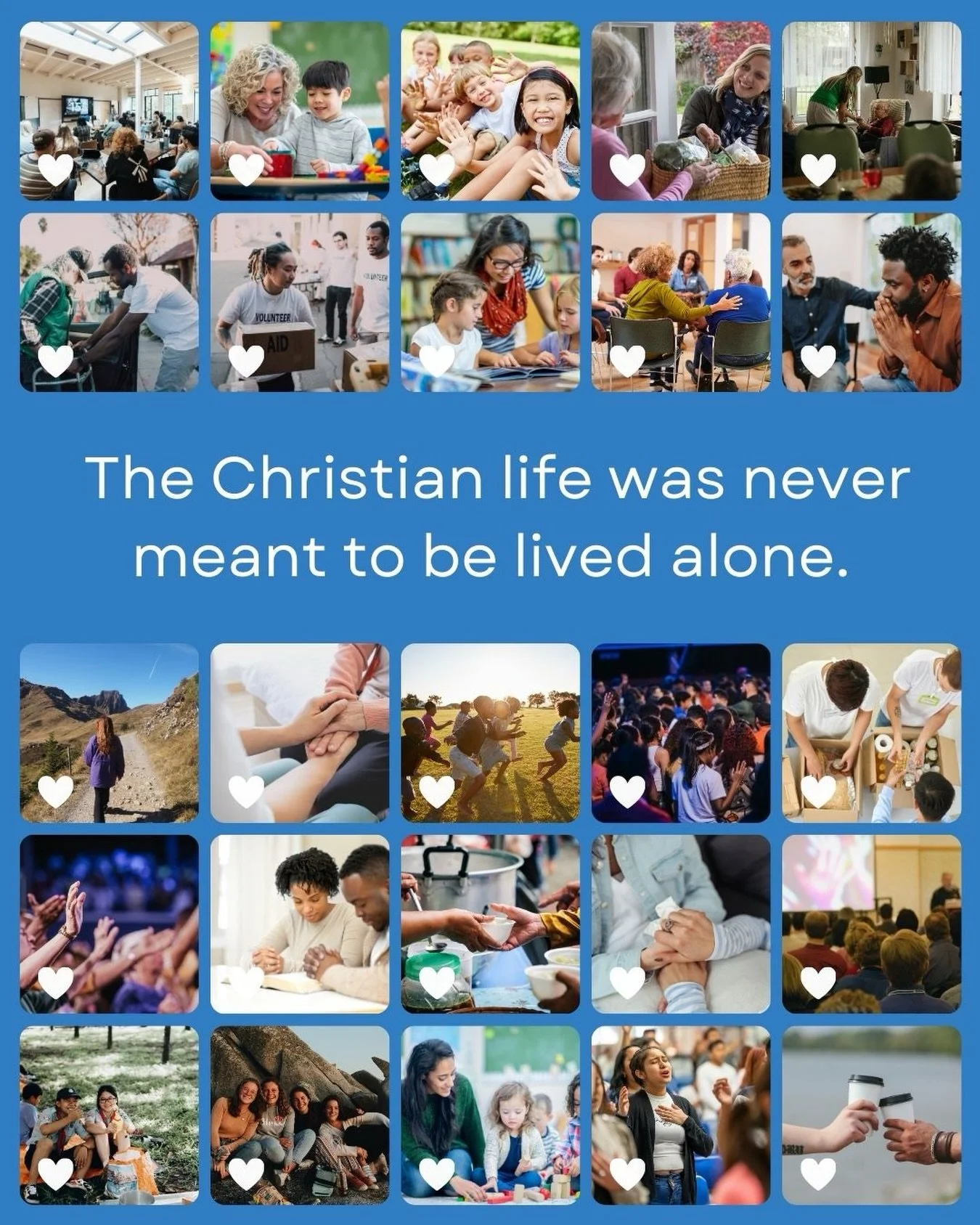 God never designed the Christian life to be lived alone.

In 1 Peter 2, the church is described as living stones being built together. The Spirit works in each of us personally, but the life Jesus gives us grows in community.

We grow when we worship