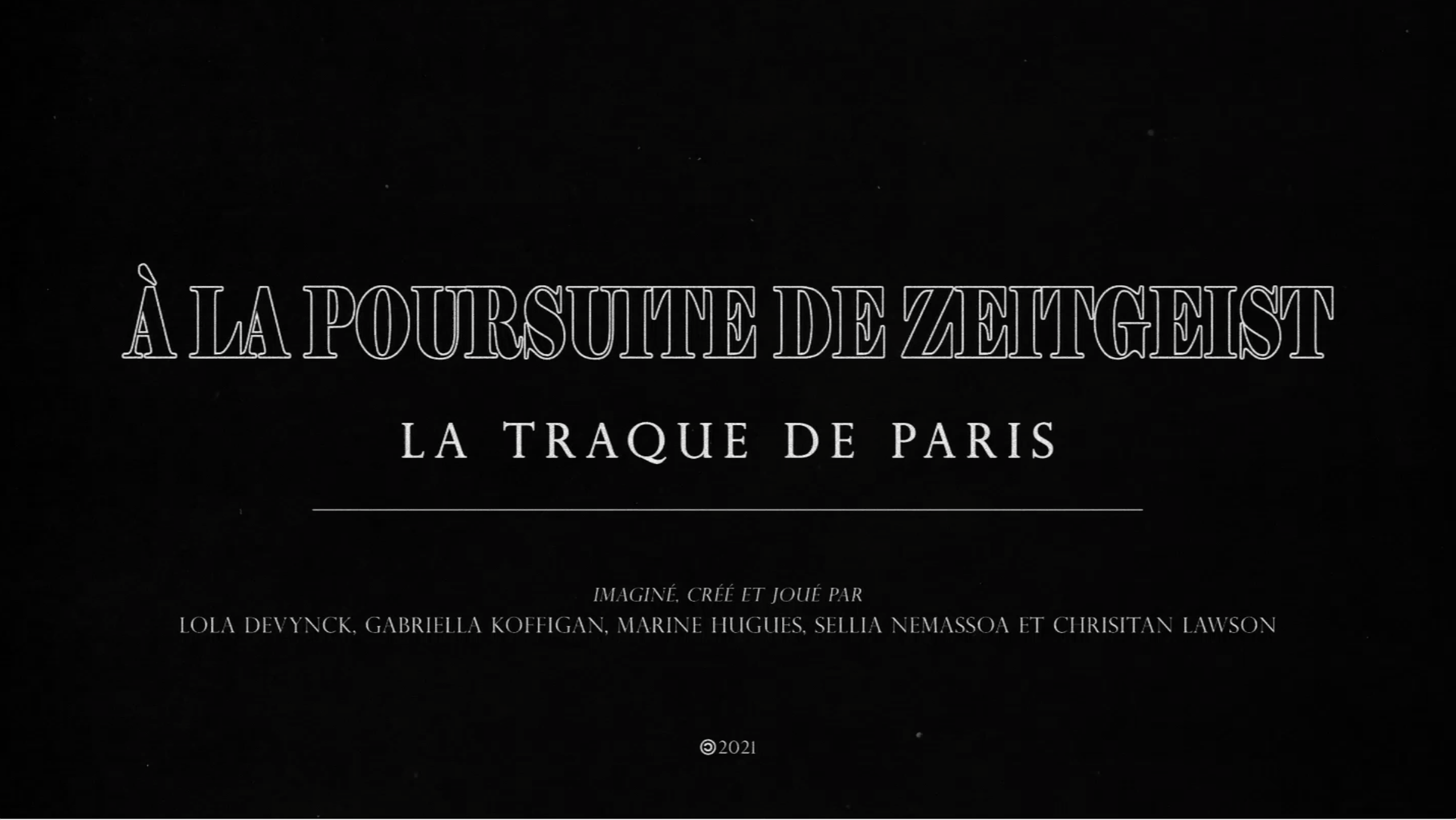 À la poursuite de zeitgeist