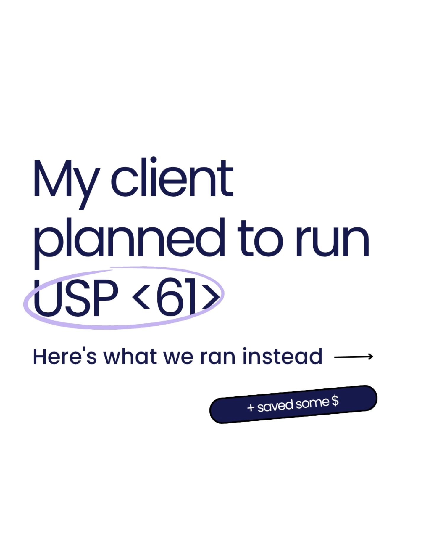 I helped my client go from confused about testing ➡️ to confidently planning for scale-up. 

All it took was a quick chat.

One conversation and we swapped out his testing plan for the right one. 

When you got a chemist on call, you don't have to Go