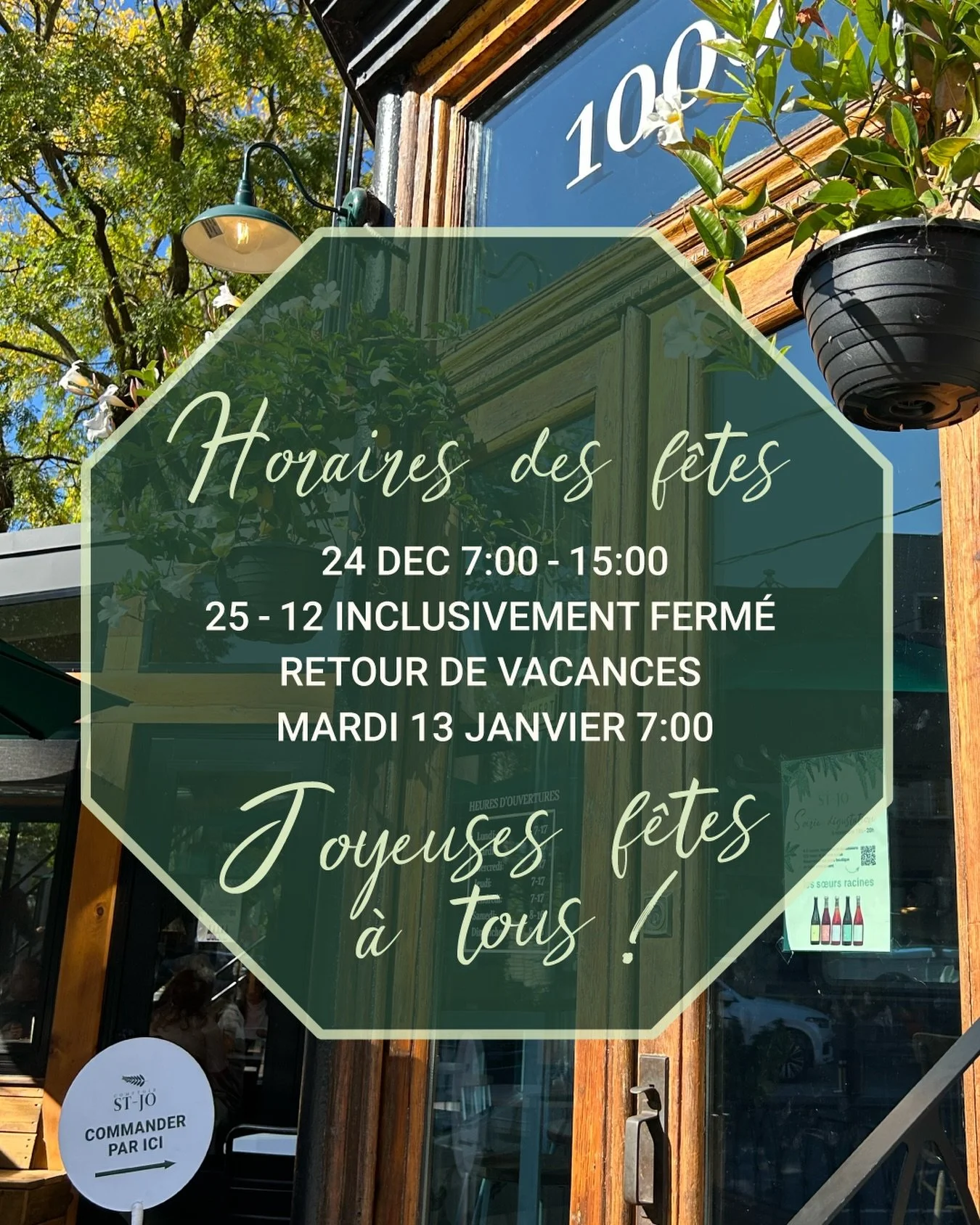 🎄Voici nos horaires des f&ecirc;tes, n&rsquo;h&eacute;sitez pas &agrave; passer nous voir jusqu&rsquo;au 24 pour avoir des conseils sur nos vins ou produits locaux. Ensuite il faudra attendre le 13 janvier pour nous retrouver ! 

Joyeuses f&ecirc;te