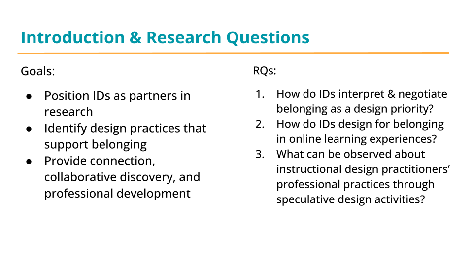 Sample Slide: Research Goals & Questions (2024)