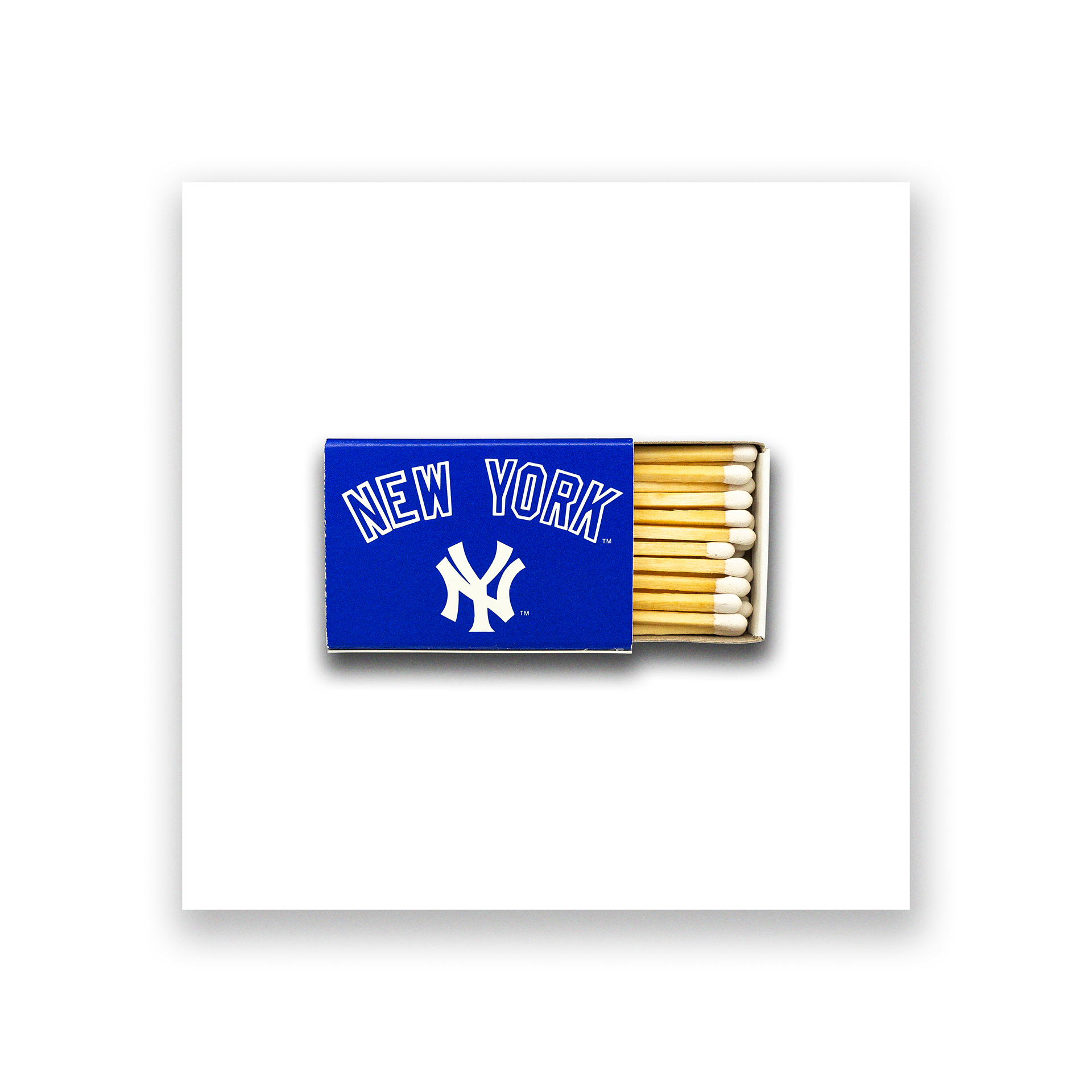 Vintage sports matchbook art print inspired by New York Yankees football, framed wall art