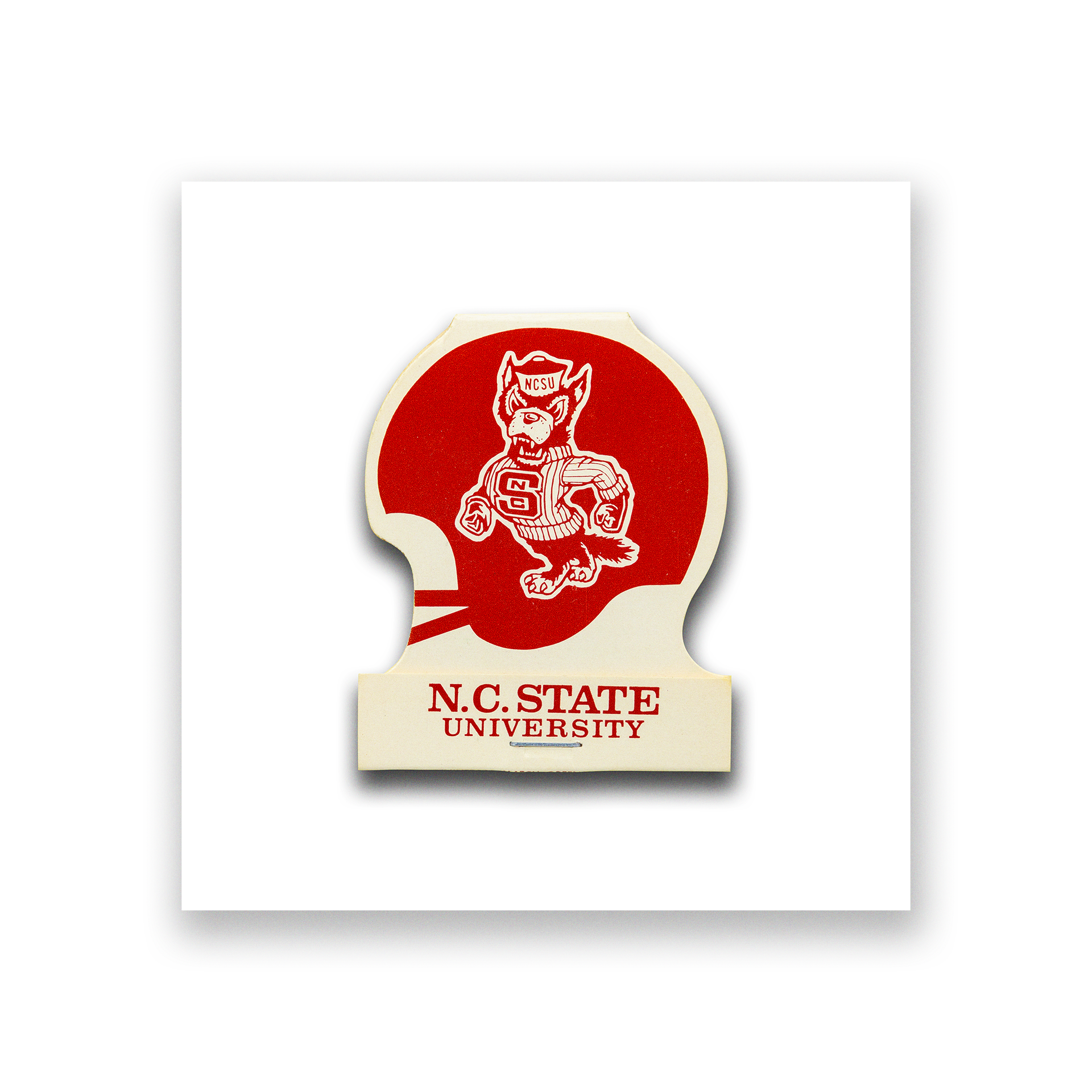 Vintage sports matchbook art print inspired by NC State  football, framed wall art
