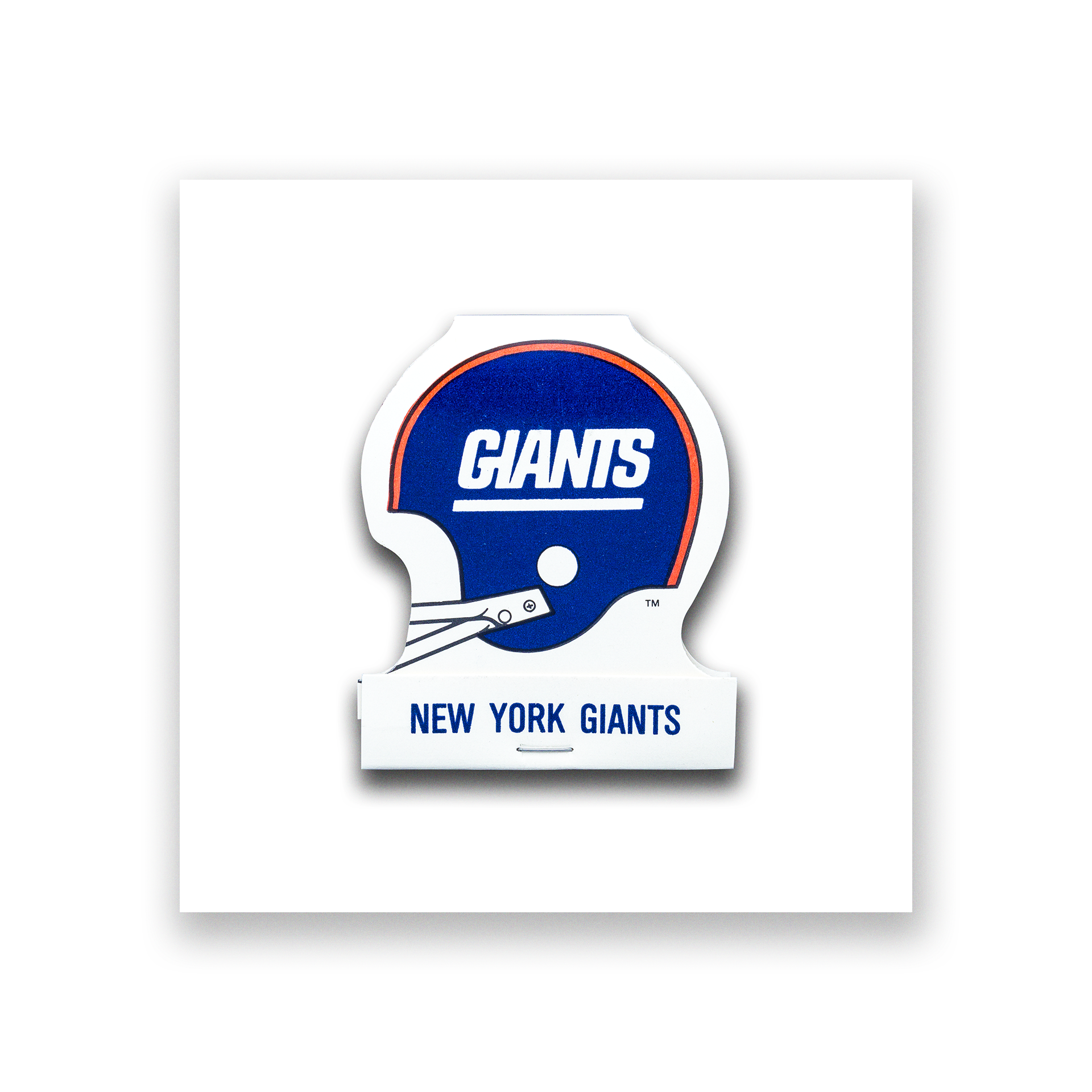Vintage sports matchbook art print inspired by New York Giants framed wall art
