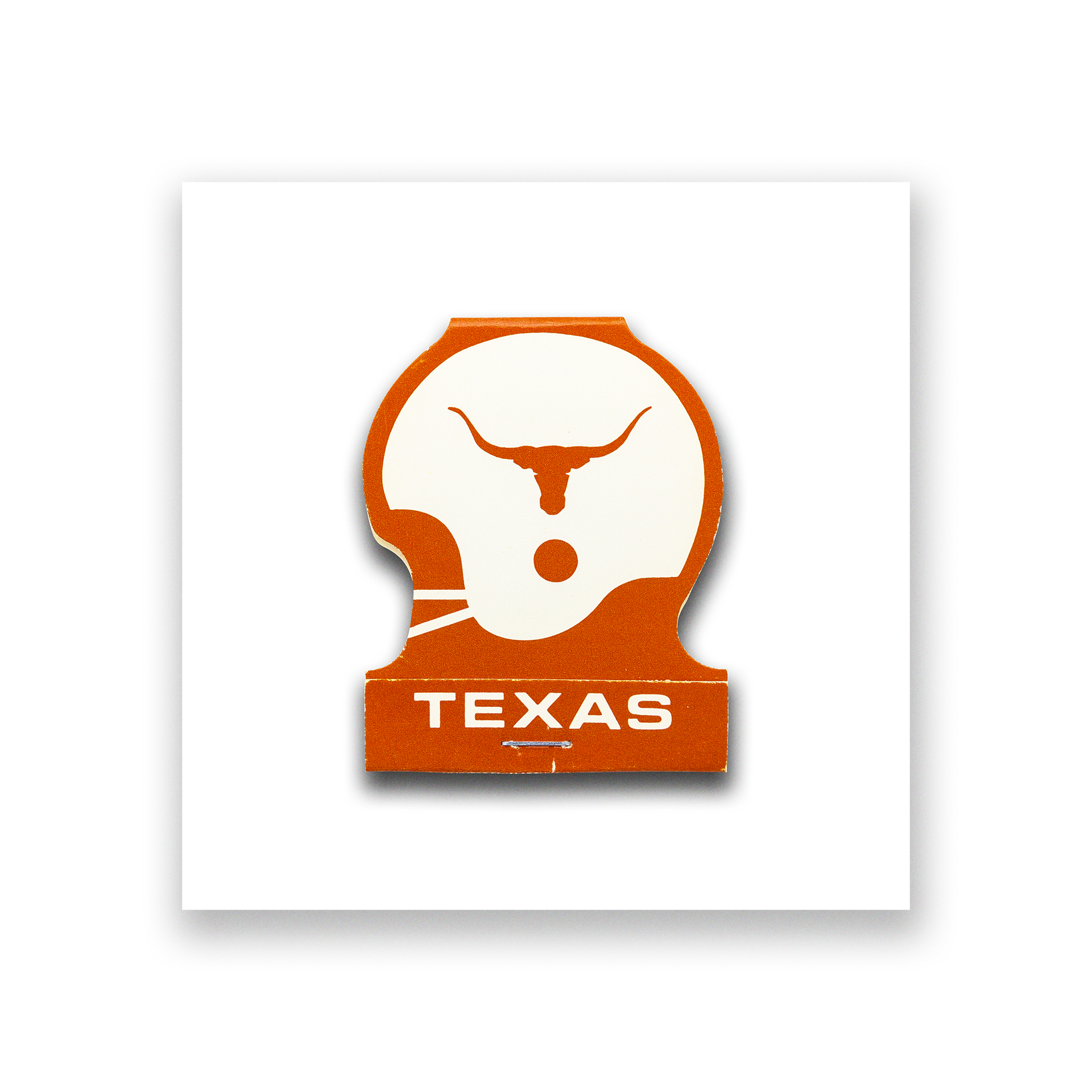 Vintage sports matchbook art print inspired by University of Texas football, framed wall art