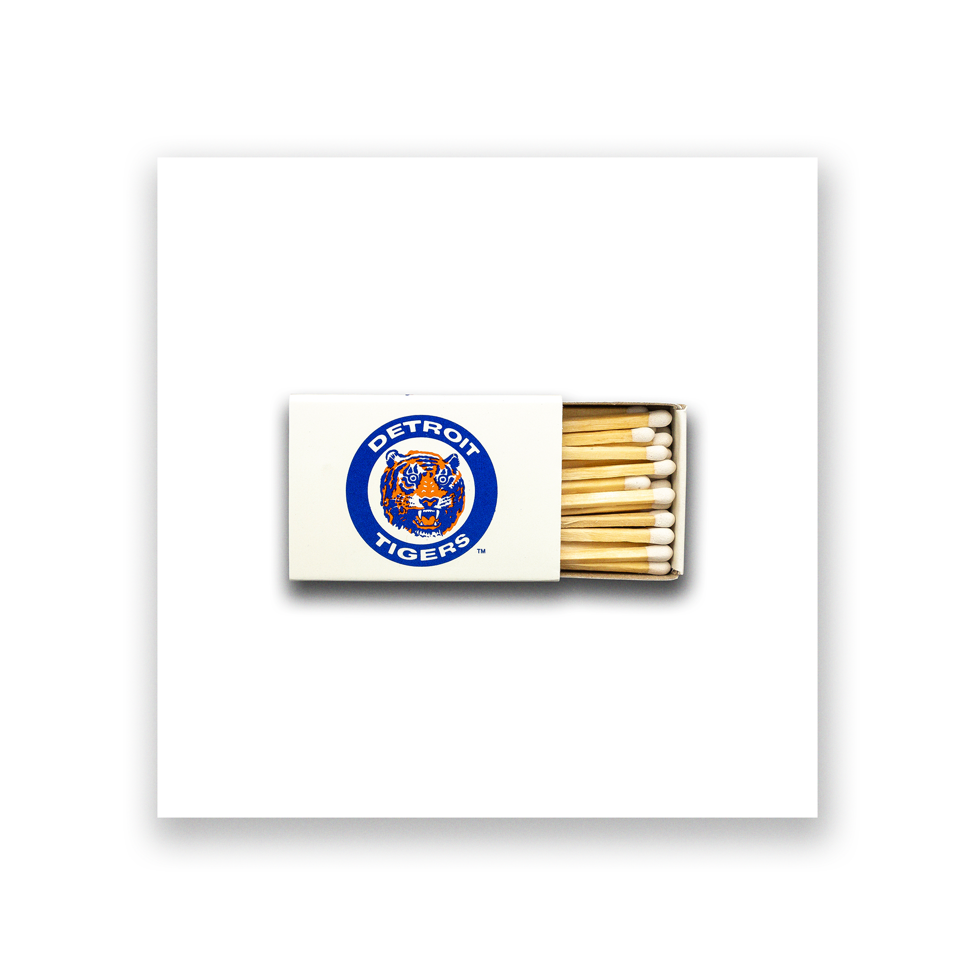 Vintage sports matchbook art print inspired by the Detroit Tigers, framed wall art