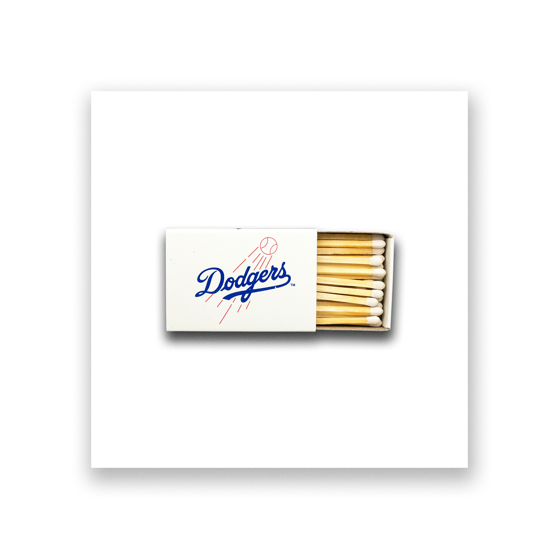 Vintage sports matchbook art print inspired by LA Dodgers football, framed wall art