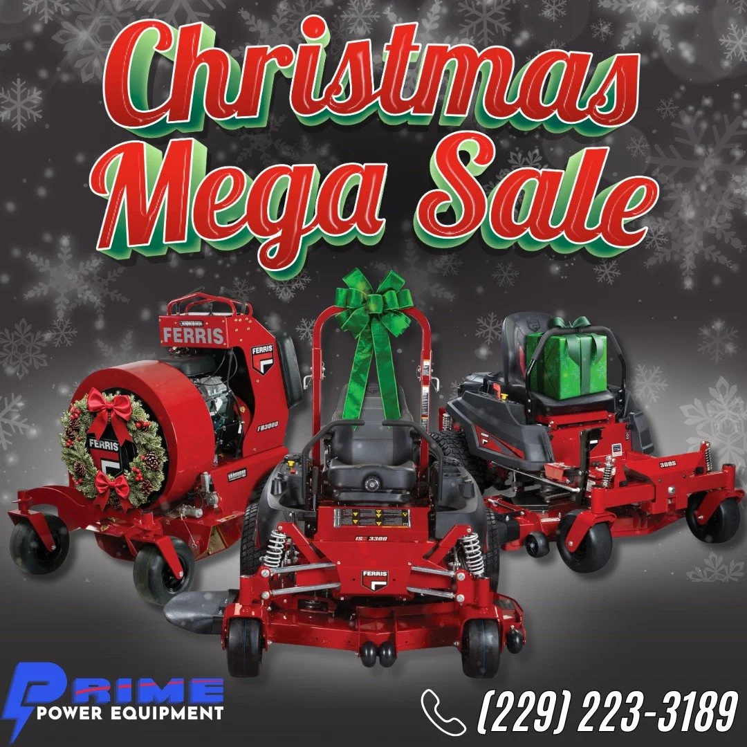 🎄CHRISTMAS MEGA SALE AT PRIME POWER EQUIPMENT!🎁

For a limited time only:
✨ 0% Financing on ALL Ferris Models
✨ FREE Delivery
✨ Top-tier comfort, speed &amp; cut quality &mdash; built for those who demand the best

The greatest gifts don&rsquo;t fi