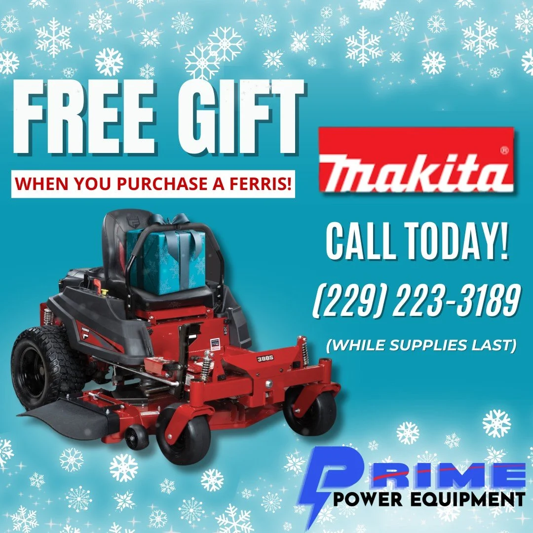 🎁🔥CHRISTMAS MEGA SALE!🔥🎁

Make this Christmas unforgettable! Buy any Ferris mower and get a FREE Makita tool &ndash; while Makita supplies last! 

✨ All Ferris mowers are on SALE now!
✨ Show this ad at checkout to claim your FREE Makita gift!

📍