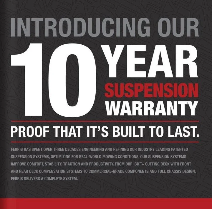 In case you missed it, Ferris recently made a big announcement about their warranty!

Call us today at (229) 223-3189to learn more!
.
.
.
#Ferris #FerrisCommercialMowers #StripeLife #YardWork