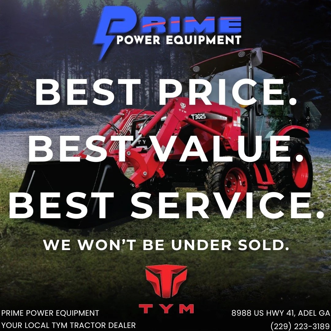 ⚡ Adel&rsquo;s Only Full-Service &amp; Repair Tractor Shop!

Get the tractor at the right price and a team that stands behind it! Full line of tractor attachments available! Come see why Prime Power Equipment is South Georgia&rsquo;s one-stop shop fo