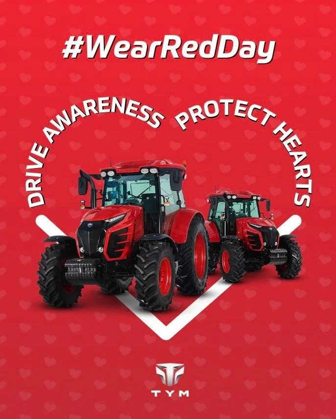 Red stands for more than power. Today, it stands for awareness. ❤️ We proudly recognizes #WearRedDay because strong hearts power strong communities. #tymtractors #TYM #tymnorthamerica #HeartHealth