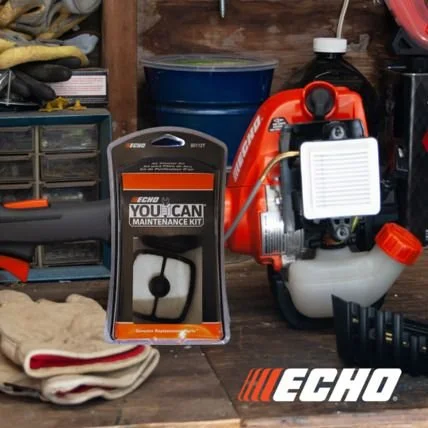 ECHO has your back with YouCan&trade; Maintenance kits- perfect for those in-between tune-ups! 
Stop in today for all your ECHO accessory needs!