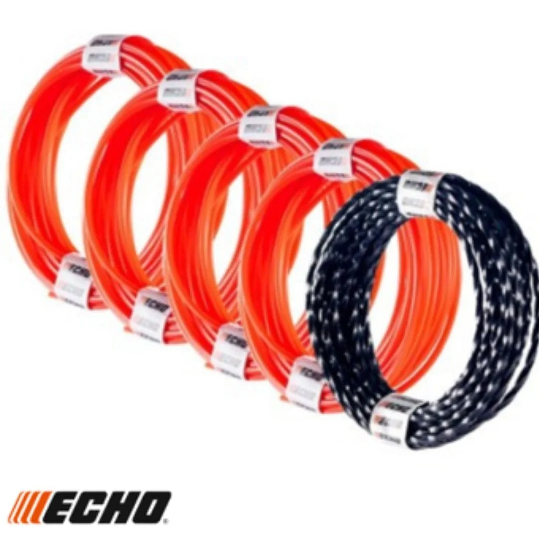 Discover the strength of ECHO's top-selling, professional-grade trimmer lines. This five-pack features four looks of Cross-Fire and 1 loop of Black Diamond. Tackle dense weeds with ease.  Stop in today.