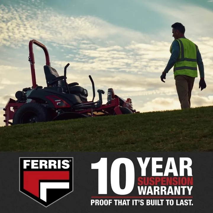 Ferris has an industry-leading 10 Year Suspension Warranty that is proof their mowers are built to last. 

Call or stop by today to learn more!

#feelslikeaferris #warranty #ferrismowers #supportlocalbusiness
.
.
.
#FactoryTeam #ExperienceSuspension 