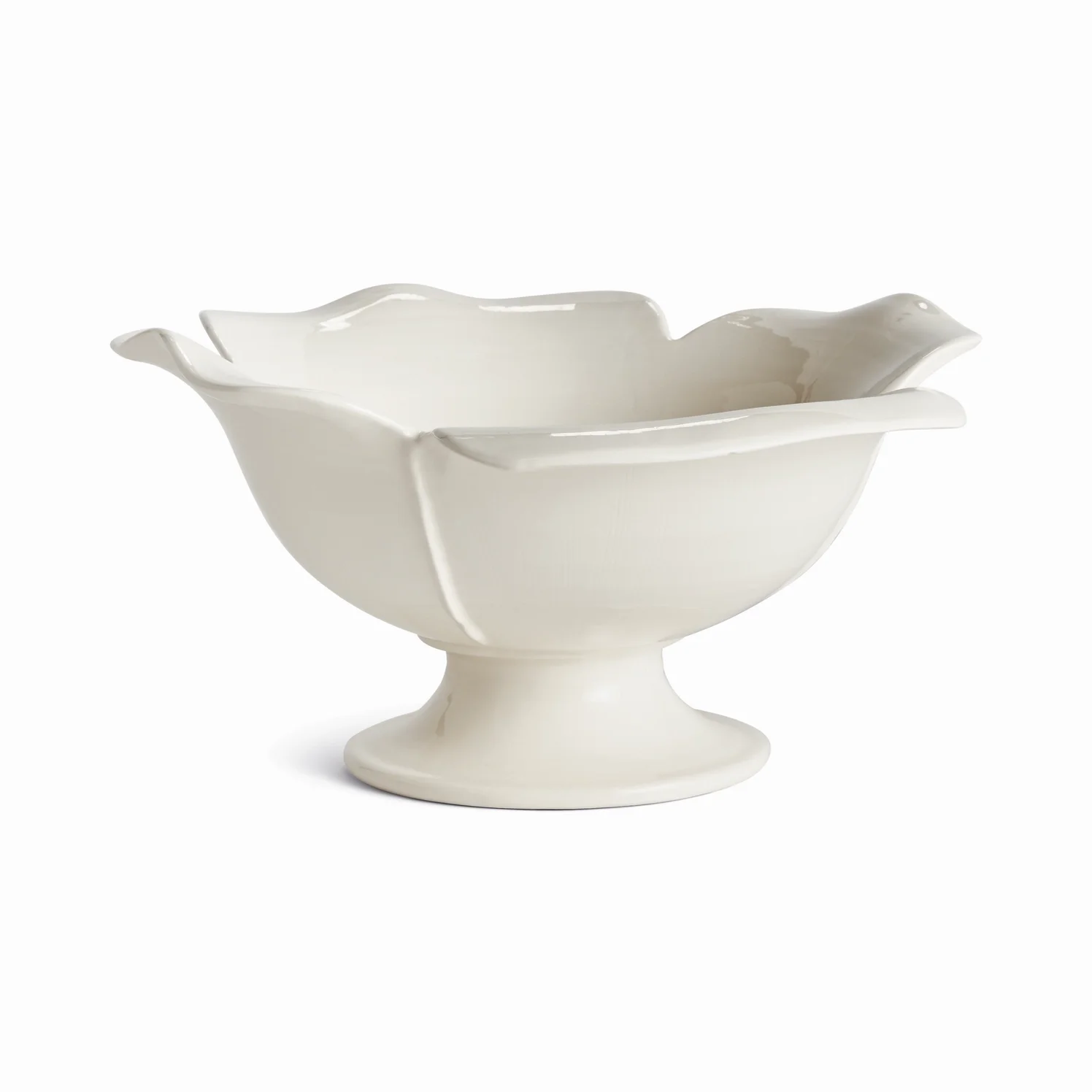 Petalo Decorative Footed Bowl, White