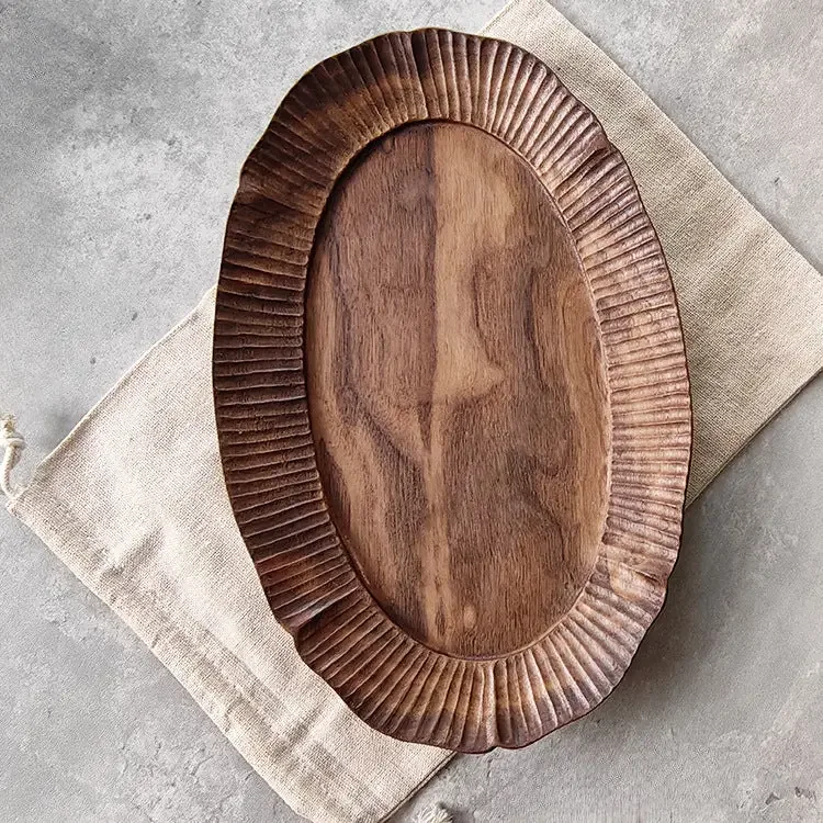 Gohobi Handmade Walnut Tray Lace Design
