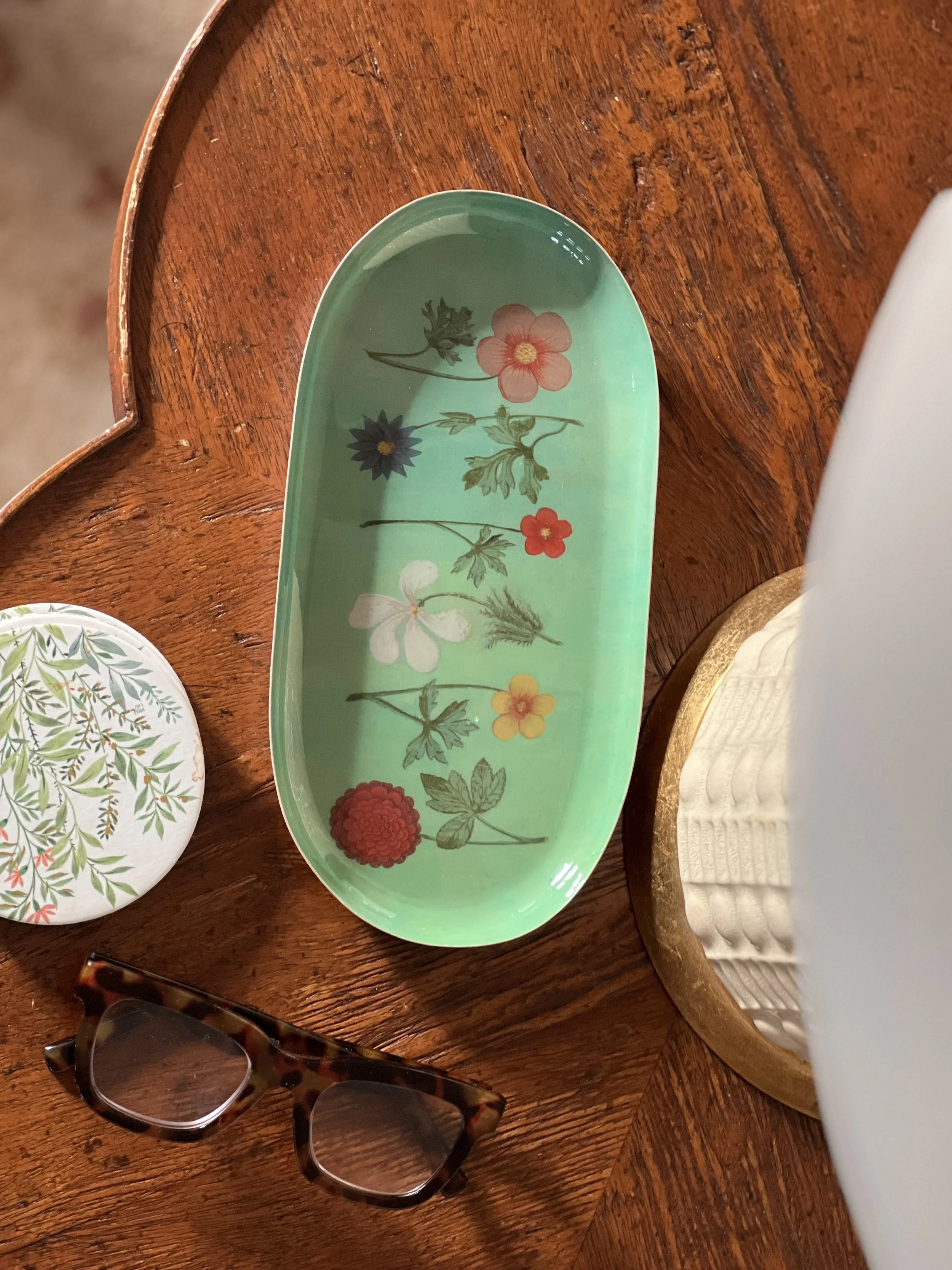 Oval Enamel Tray - Festival of Flowers