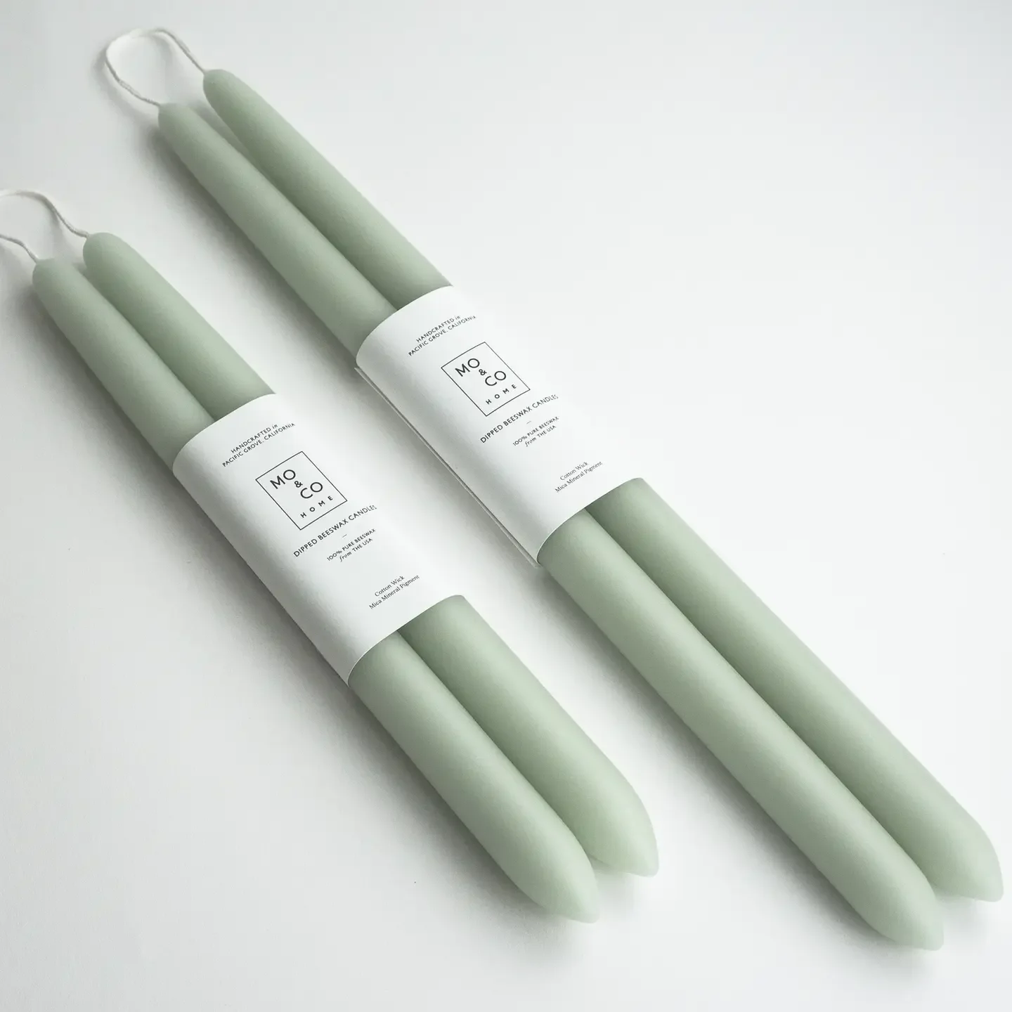 Eucalyptus | Dipped Beeswax Taper Candles | All Natural