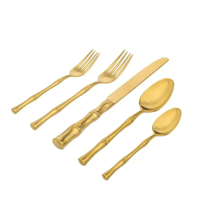 Bamboo Gold Cutlery Set, 20 piece