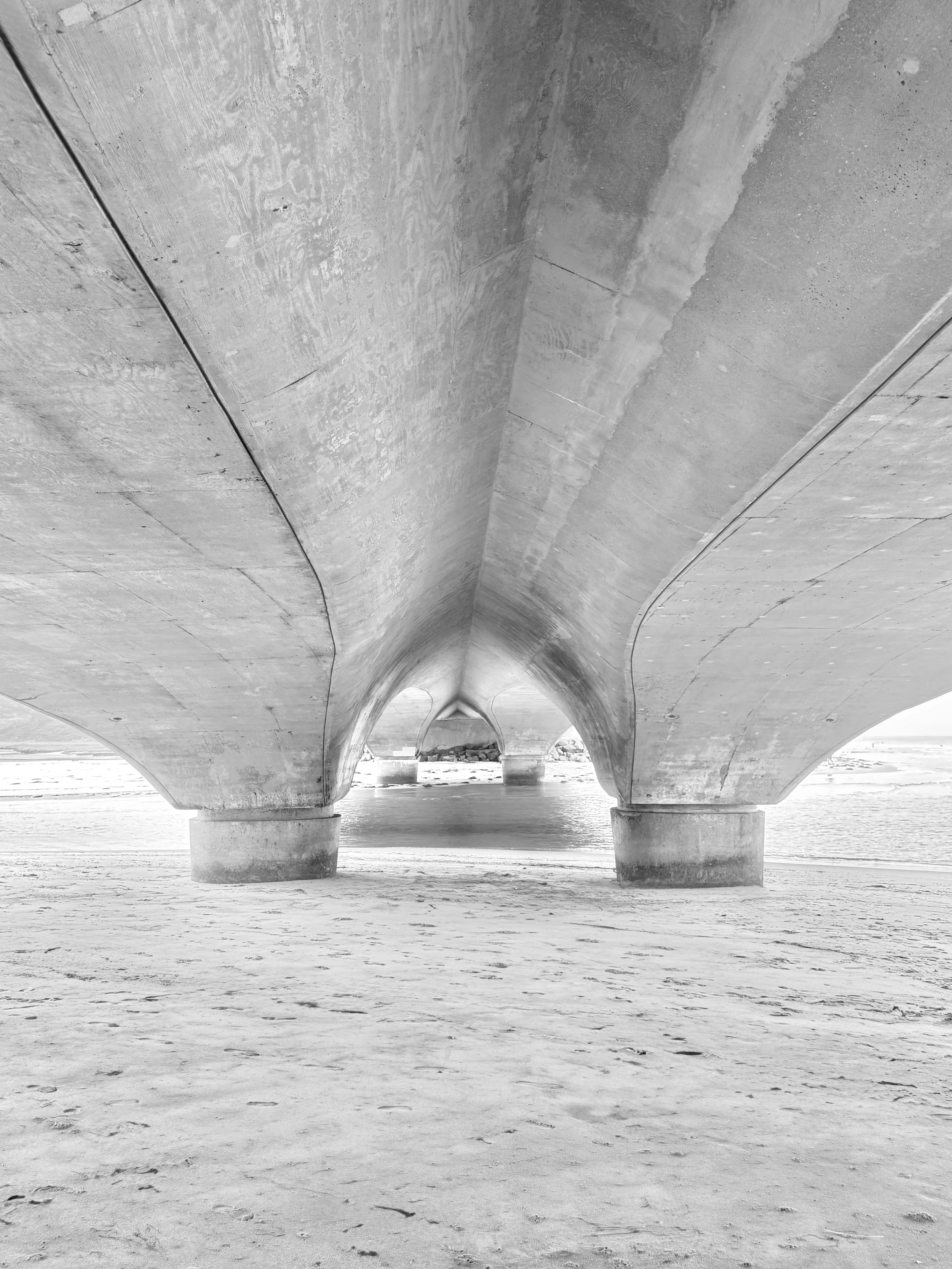 Under Bridge & Sand B&W