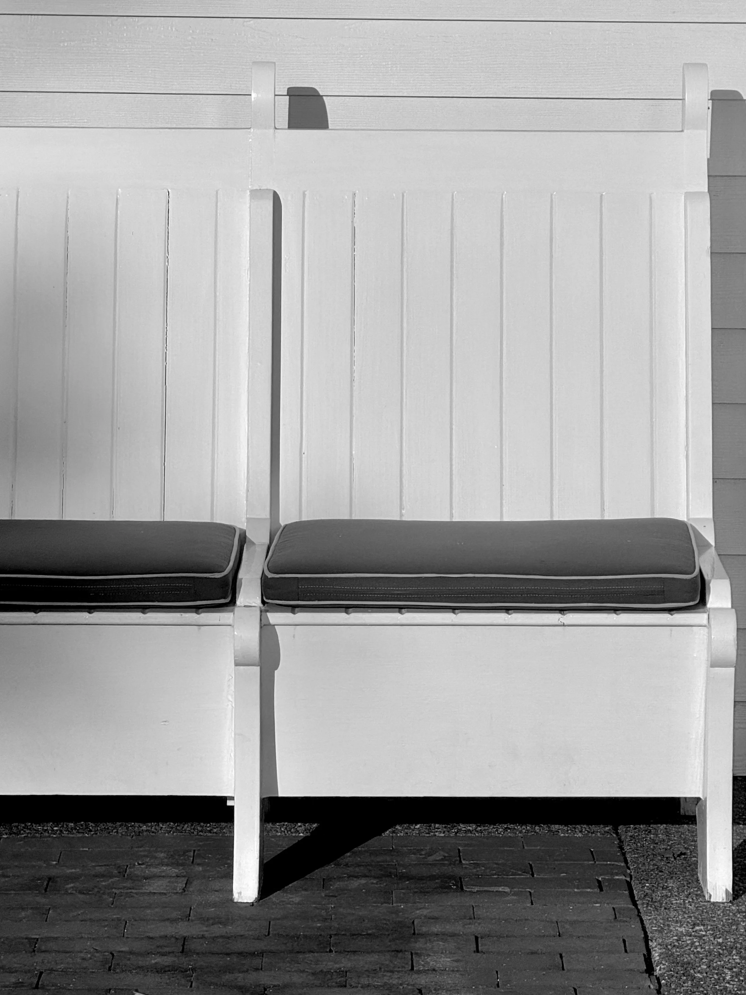 Chair with Blue Cushion B&W