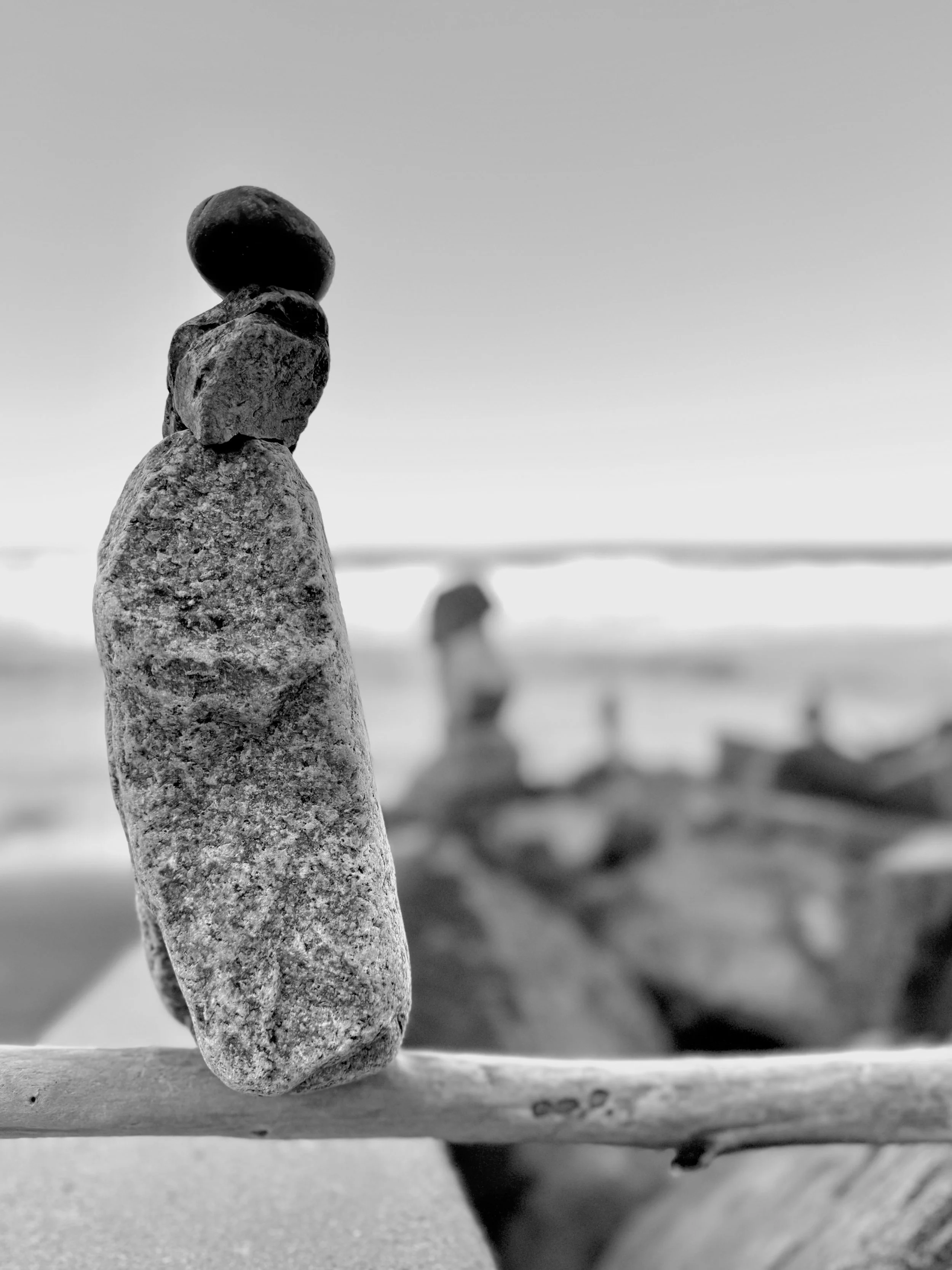 Rock Statue Two B&W