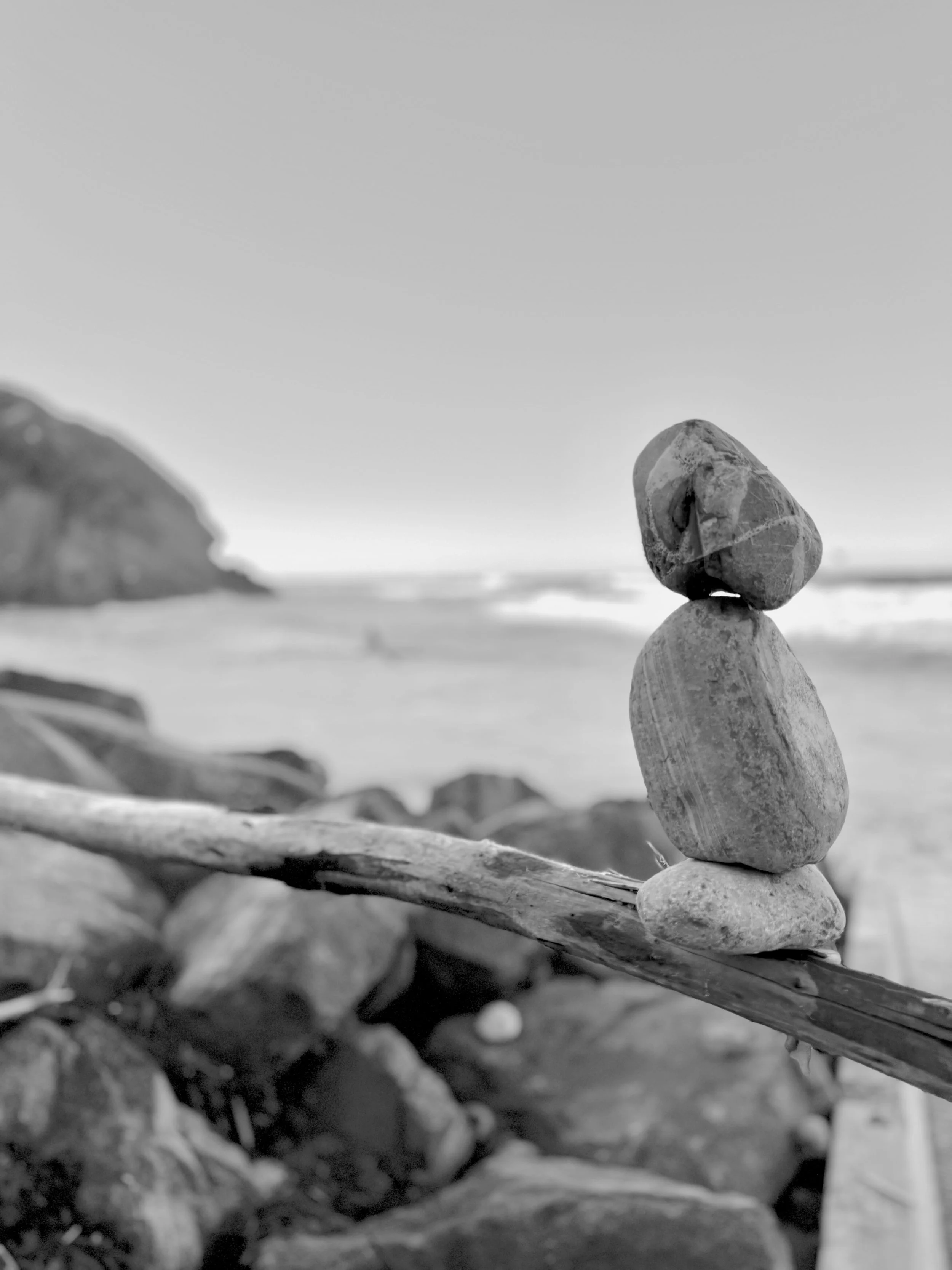 Rock Statue Three B&W
