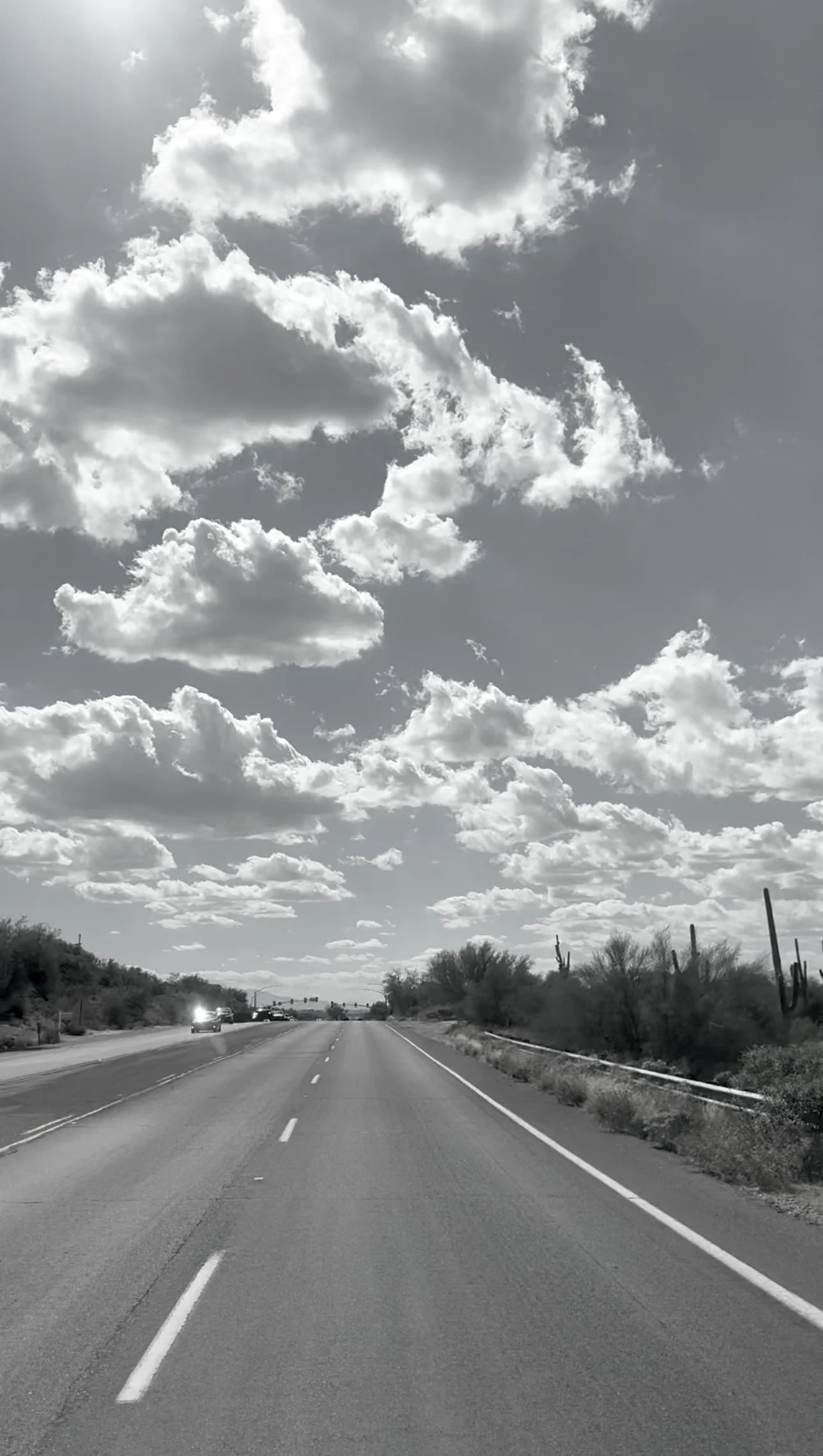 Road Sky & Clouds B&W