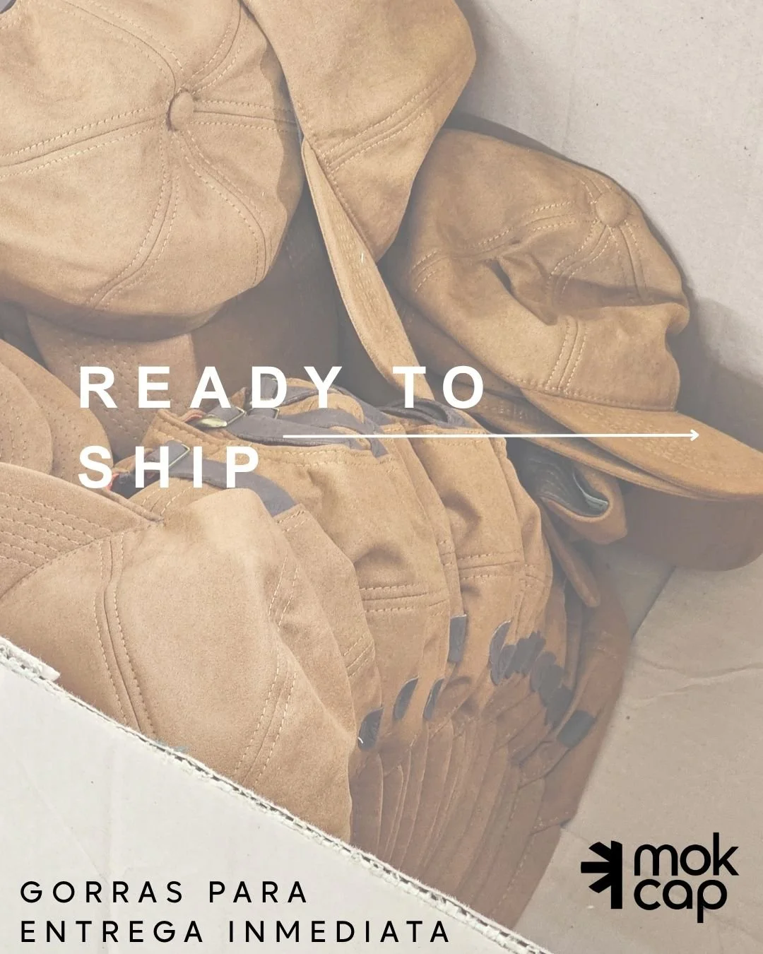 Mokcap: Ready to Ship, Gorras lisas 
en stock
&iquest;Necesitas gorras r&aacute;pido y sin personalizar?

Tenemos stock disponible de modelos b&aacute;sicos listos 
para env&iacute;o inmediato.
Ideales para merch expr&eacute;s, equipos, promos o reve
