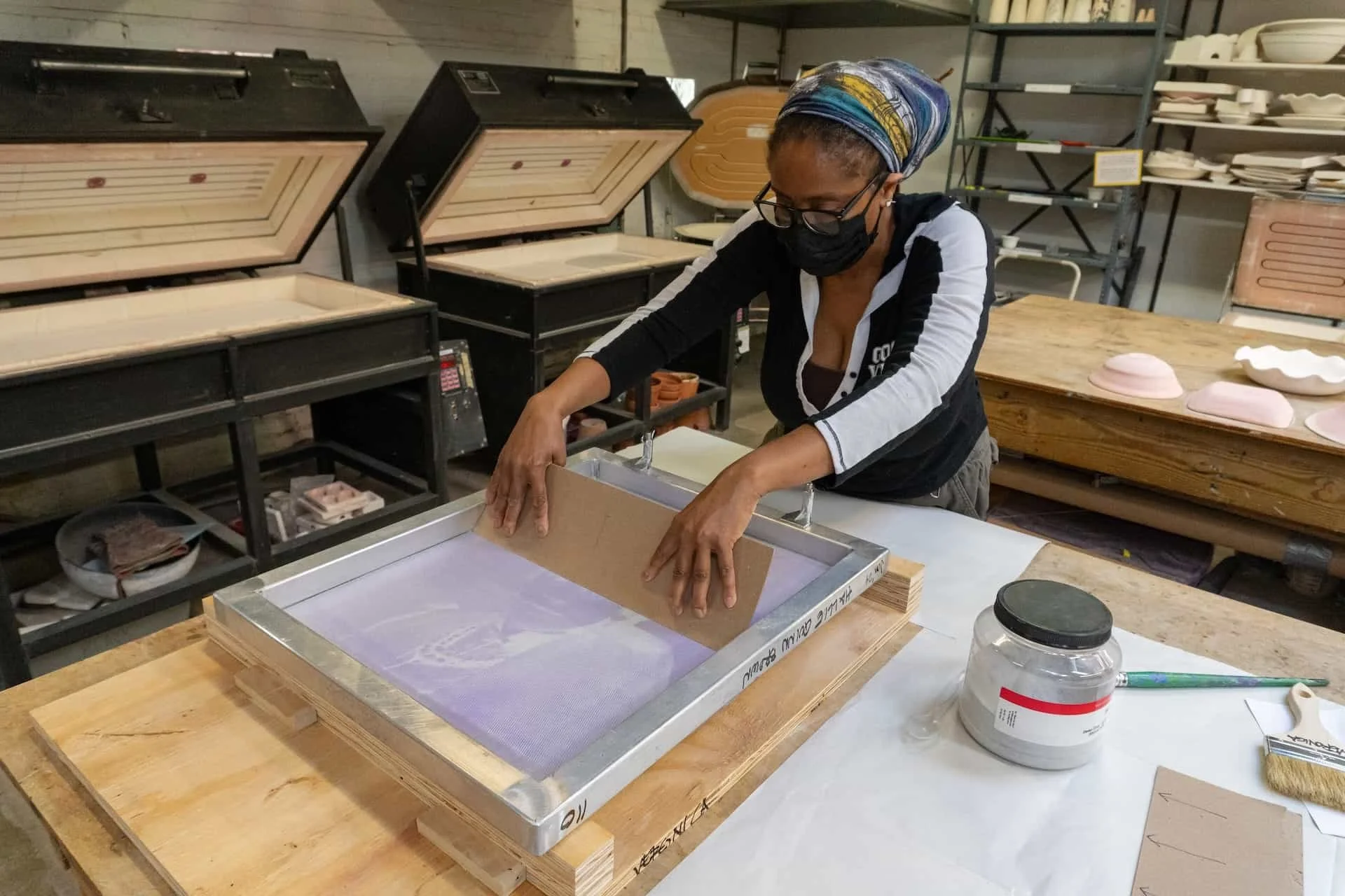 Pulling the print. VisArts, Richmond, VA.