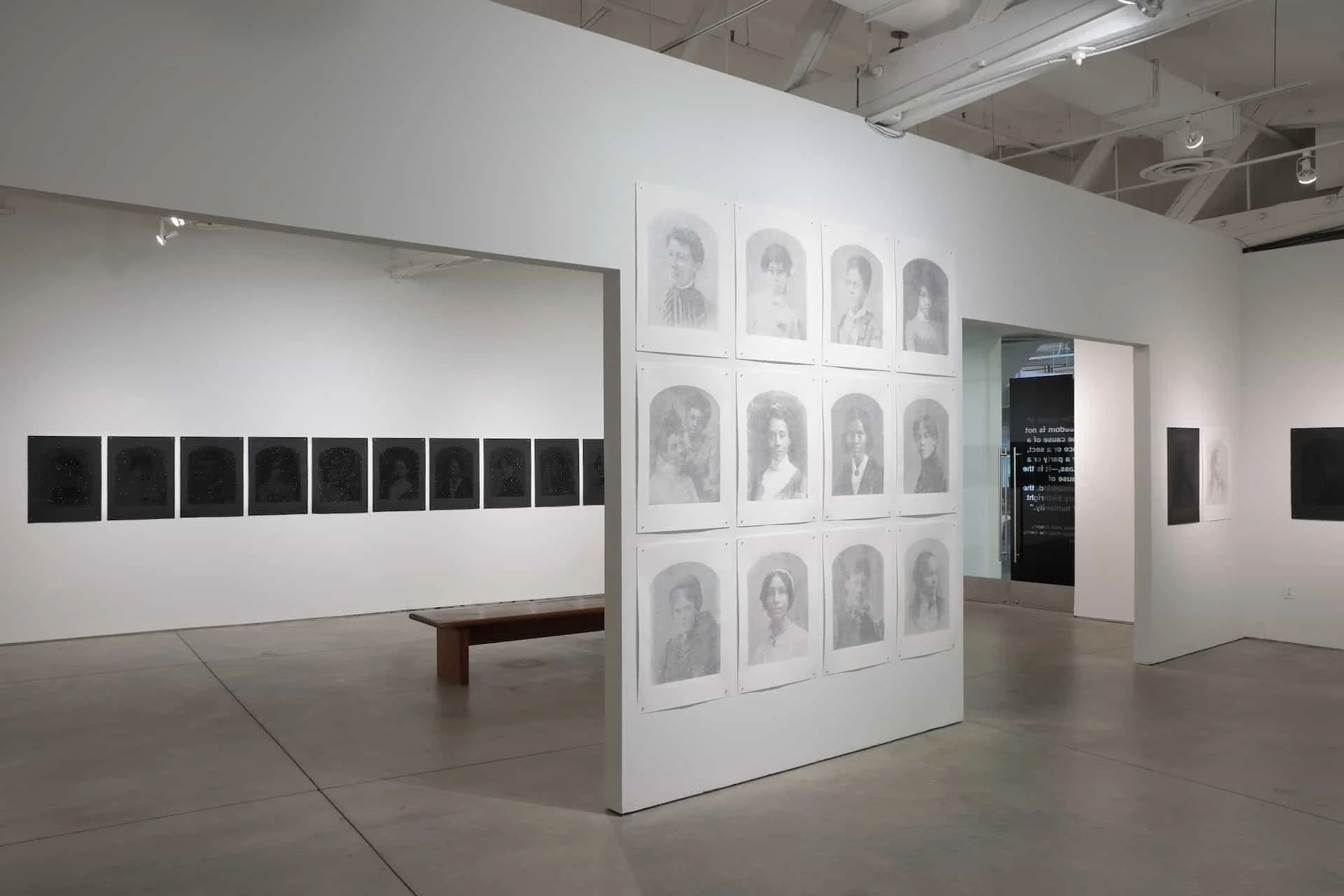 BLACKTIVISTS, 2024. Hand-printed silkscreen prints on white Legion Stonehenge paper, silver ink, silver holographic glitter. 22 x 30” each (set of 12).