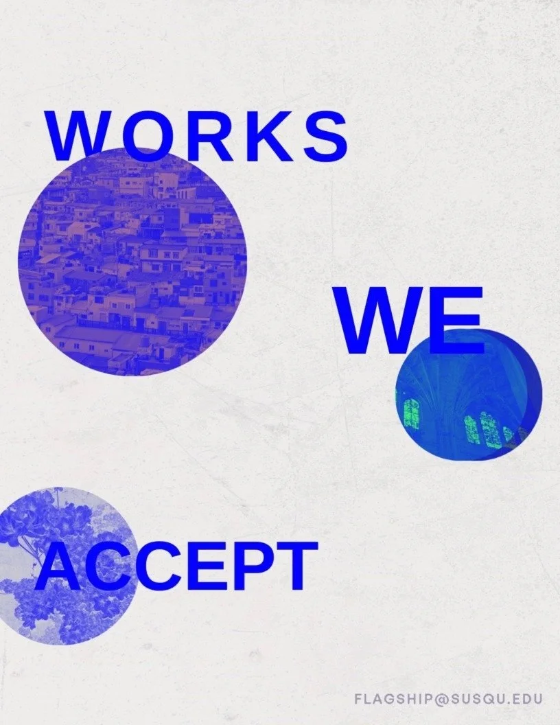 🛫 Submissions open tomorrow (11/20)!
Flagship accepts works that center cross-cultural and place-based reflection in any creative form.

All text submissions should be double-spaced in 12-point Times New Roman font as a .docx file (no PDFs).
All vis