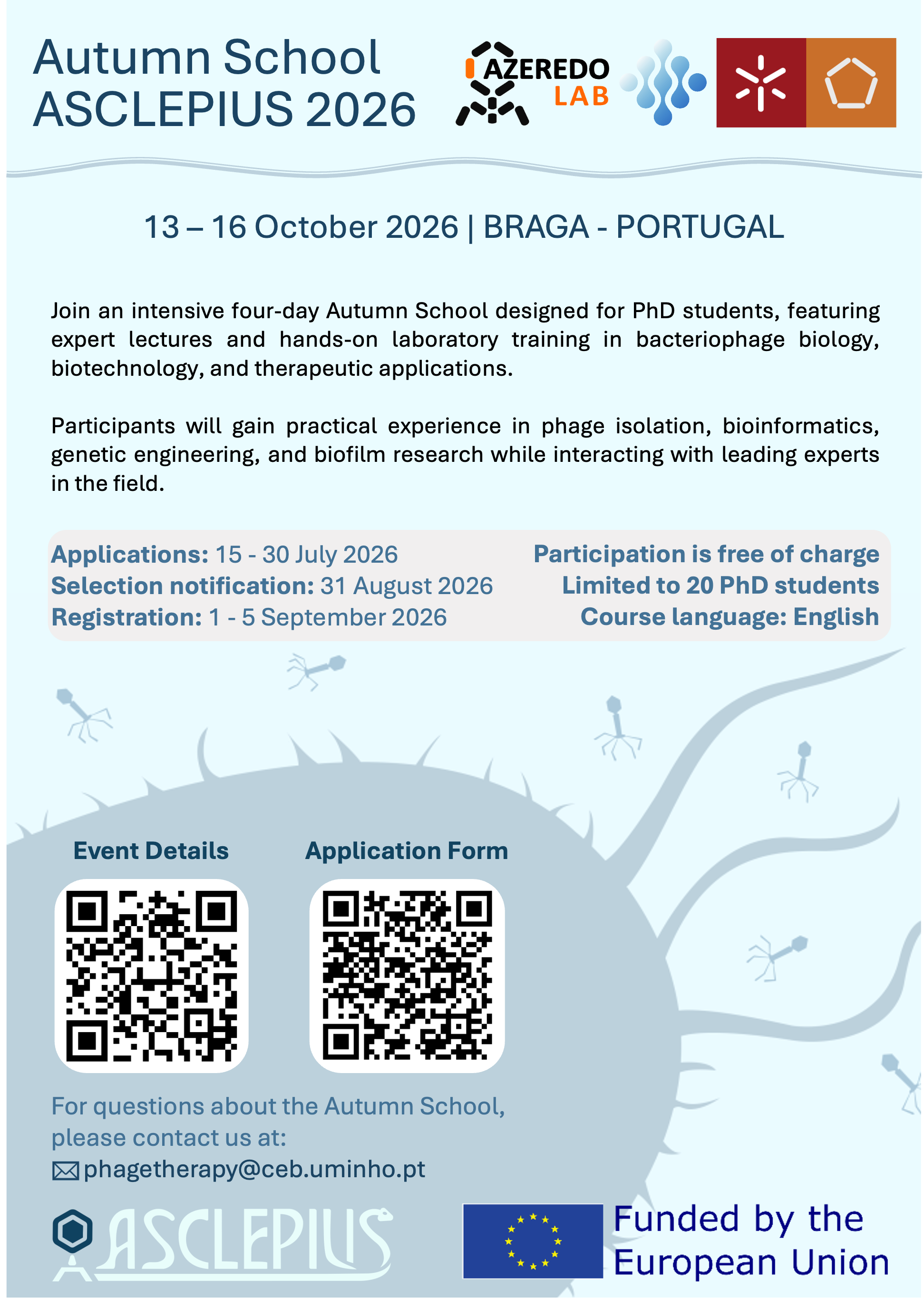 Applications Open for the ASCLEPIUS Autumn School 2026