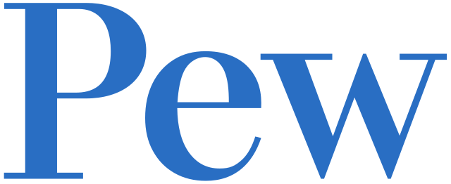The word 'Pew' in blue capital letters.
