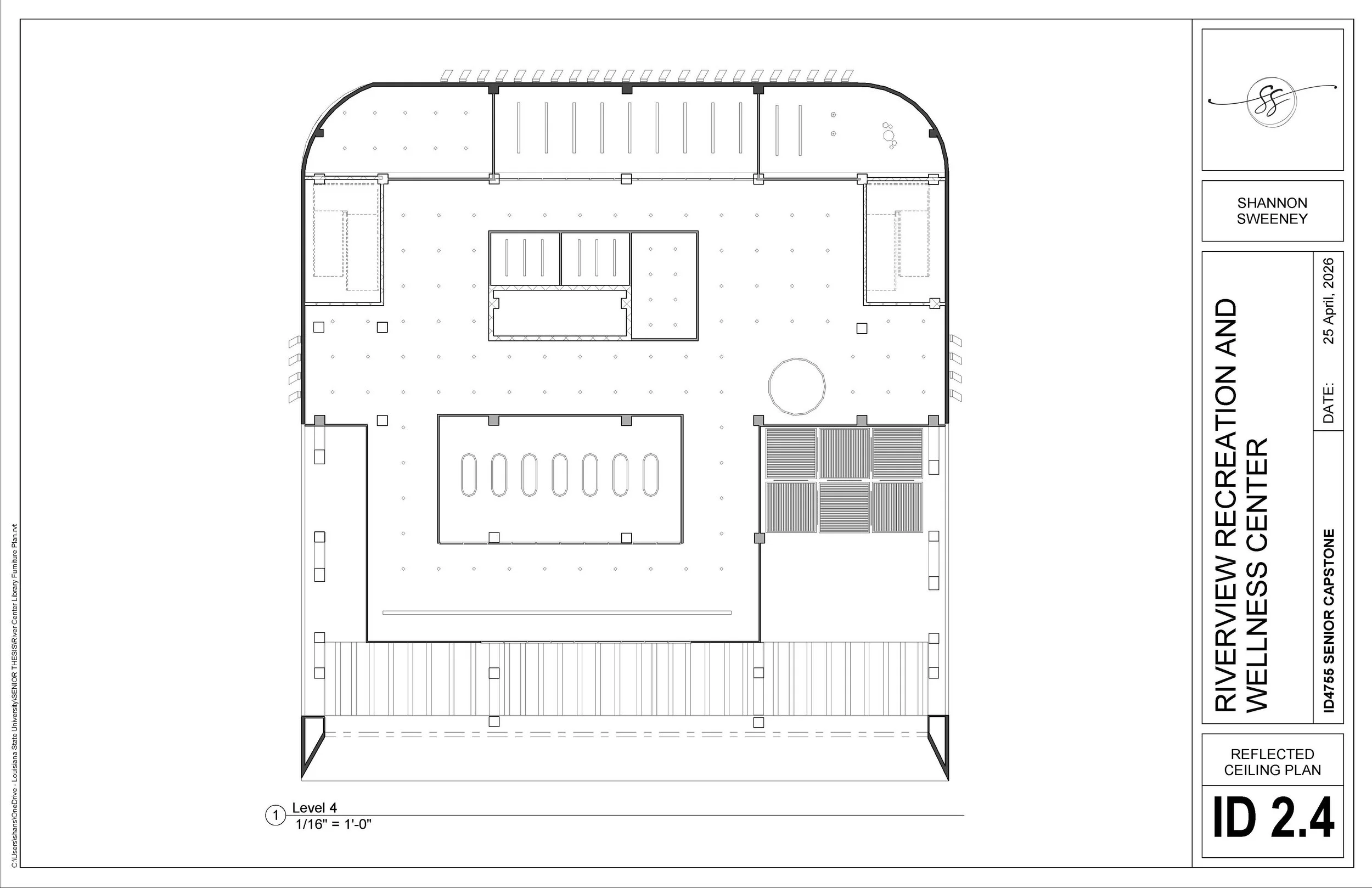 Riverview Recreation and Wellness - Reflected Ceiling Plan Level 4 - Senior Year, Capstone