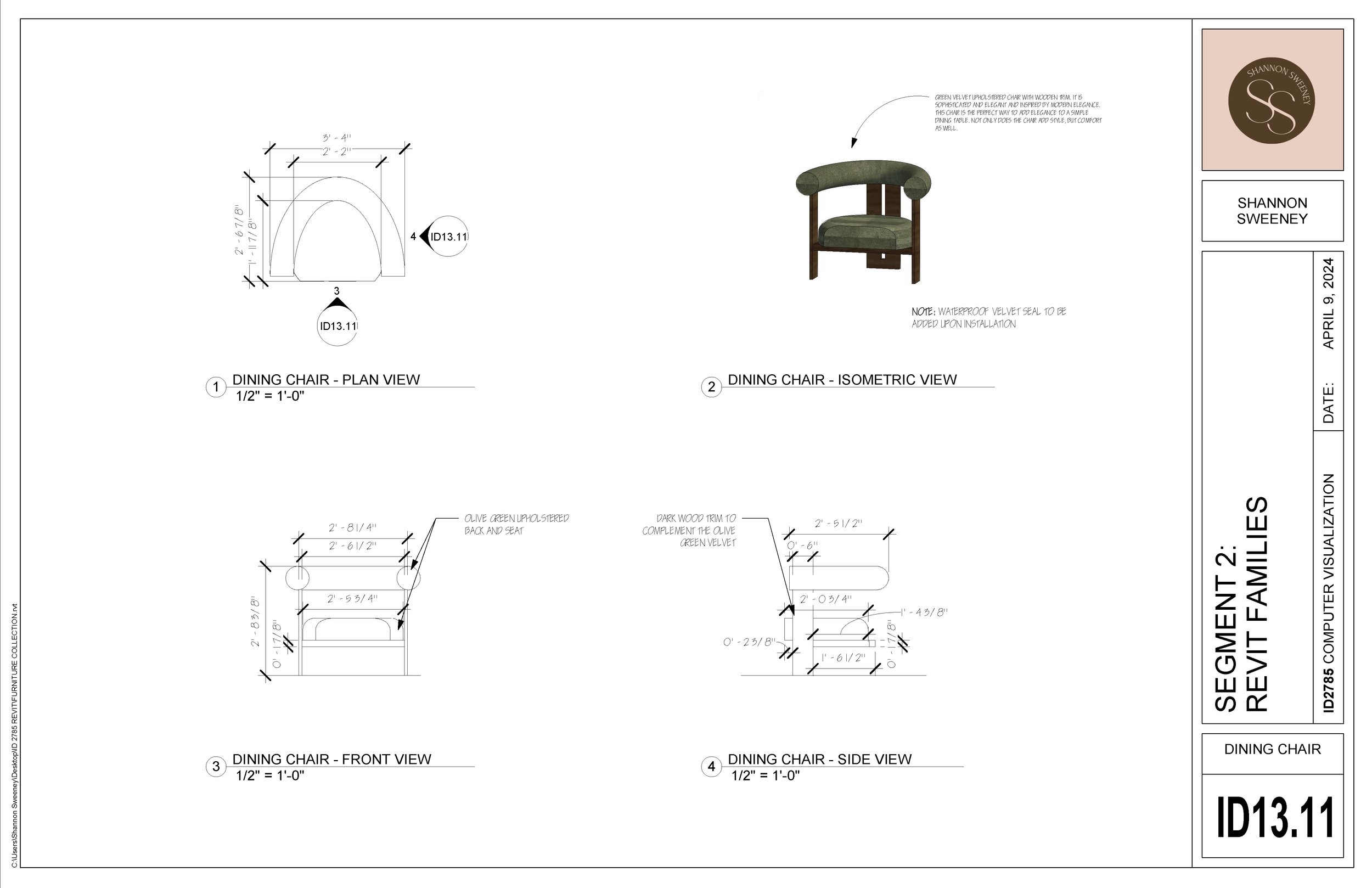 Revit Class Custom Families Project - Sophomore Year