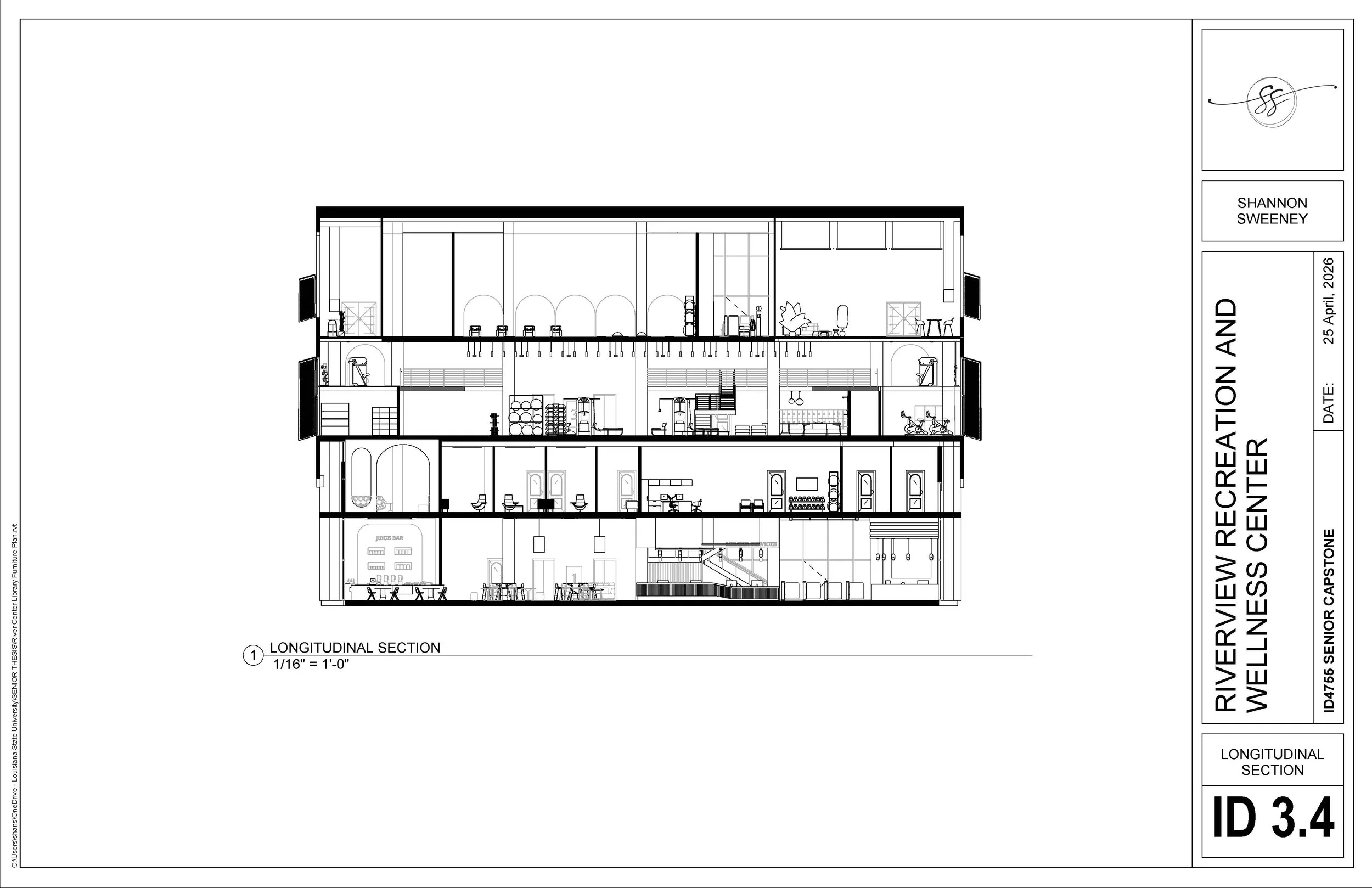 Riverview Recreation and Wellness - Longitudinal Section - Senior Year, Capstone