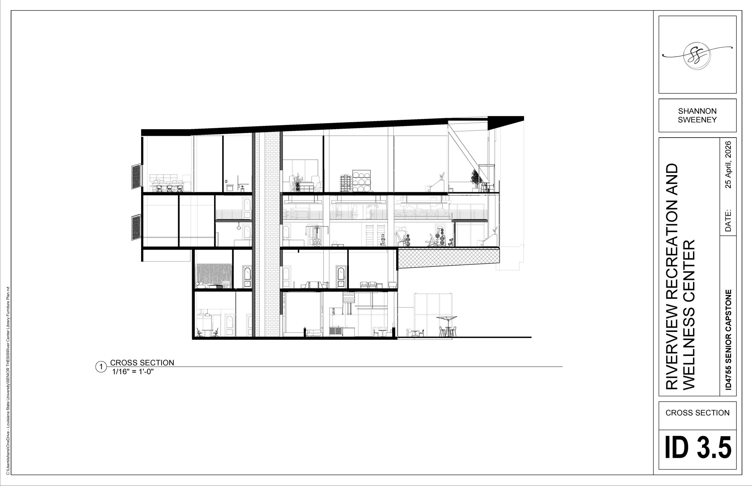 Riverview Recreation and Wellness - Cross Section - Senior Year, Capstone